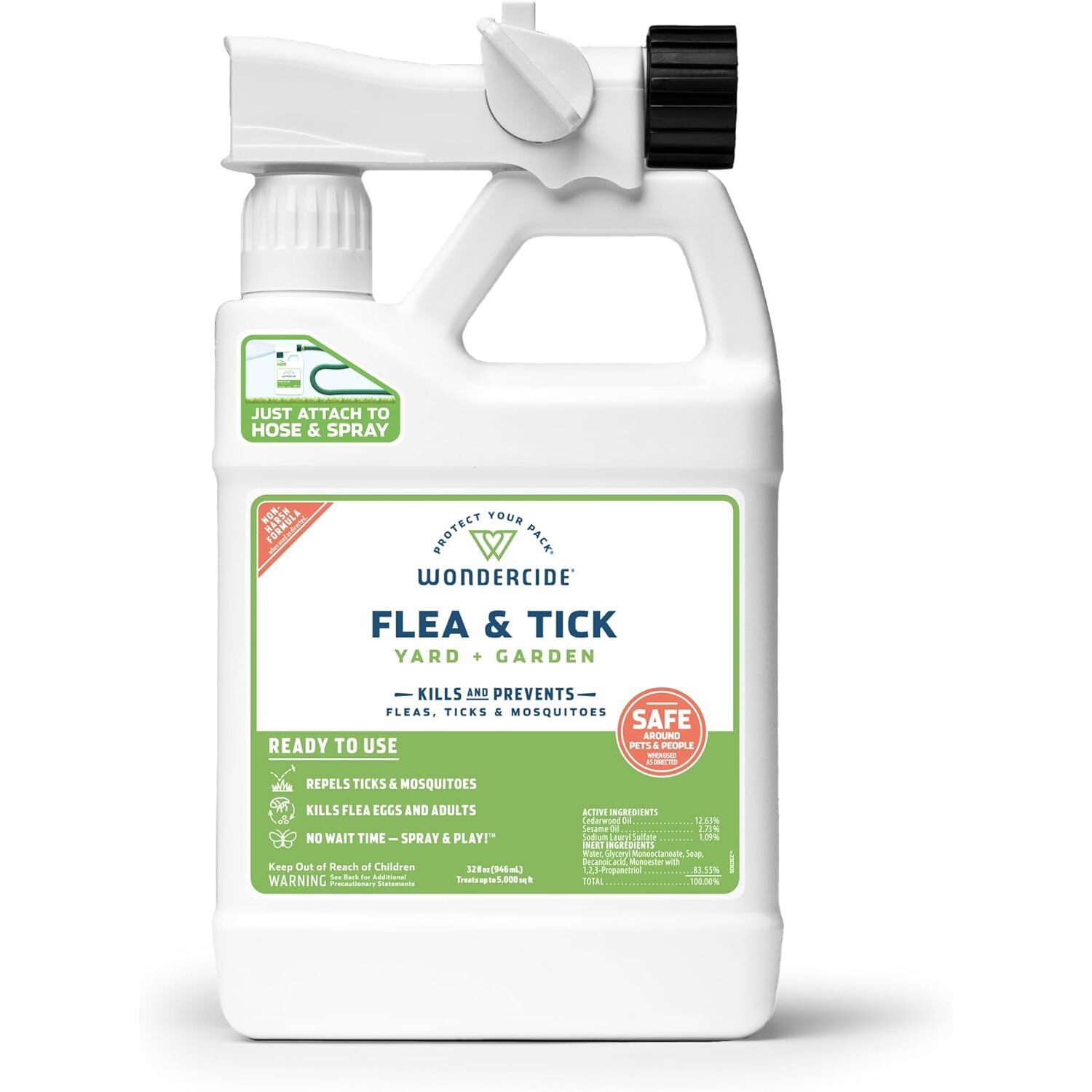 Wondercide Ready-To-Use Flea & Tick Spray For Yard + Garden With Natural Essential Oils, 32-Oz