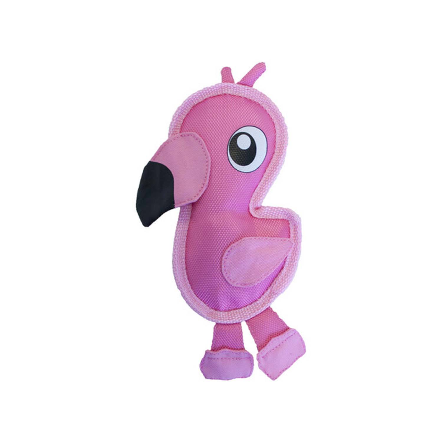 Outward Hound Fire Biterz Flamingo Plush Firehouse Material Interactive Dog Toy