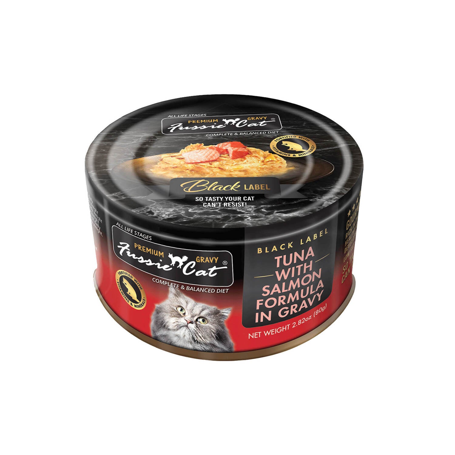 Fussie Cat Premium Wet Cat Food, Tuna With Salmon In Gravy - 2.82 Oz