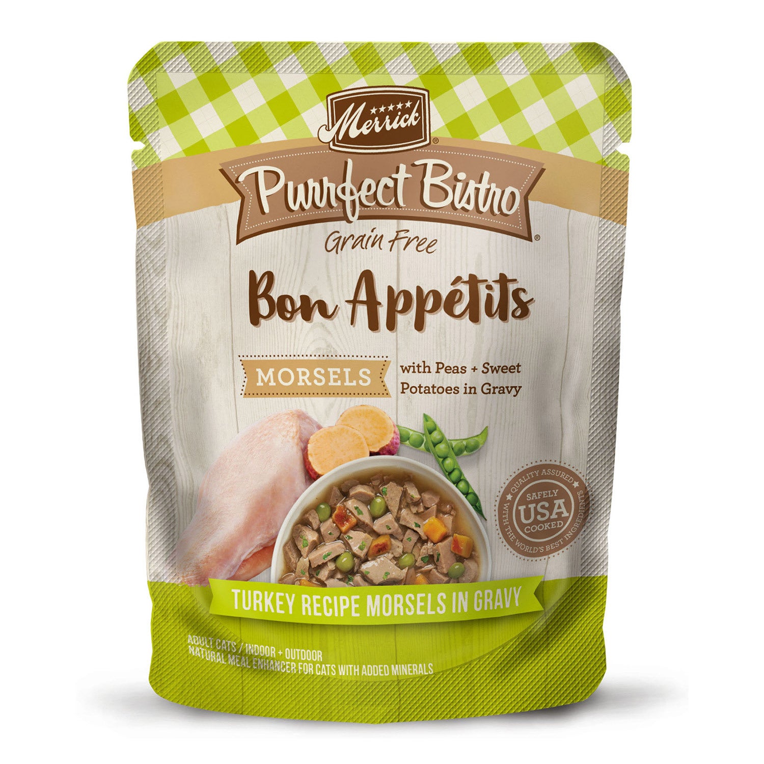 Merrick Purrfect Bistro Bon Appetits Grain Free Turkey Recipe Morsels In Gravy Wet Cat Food