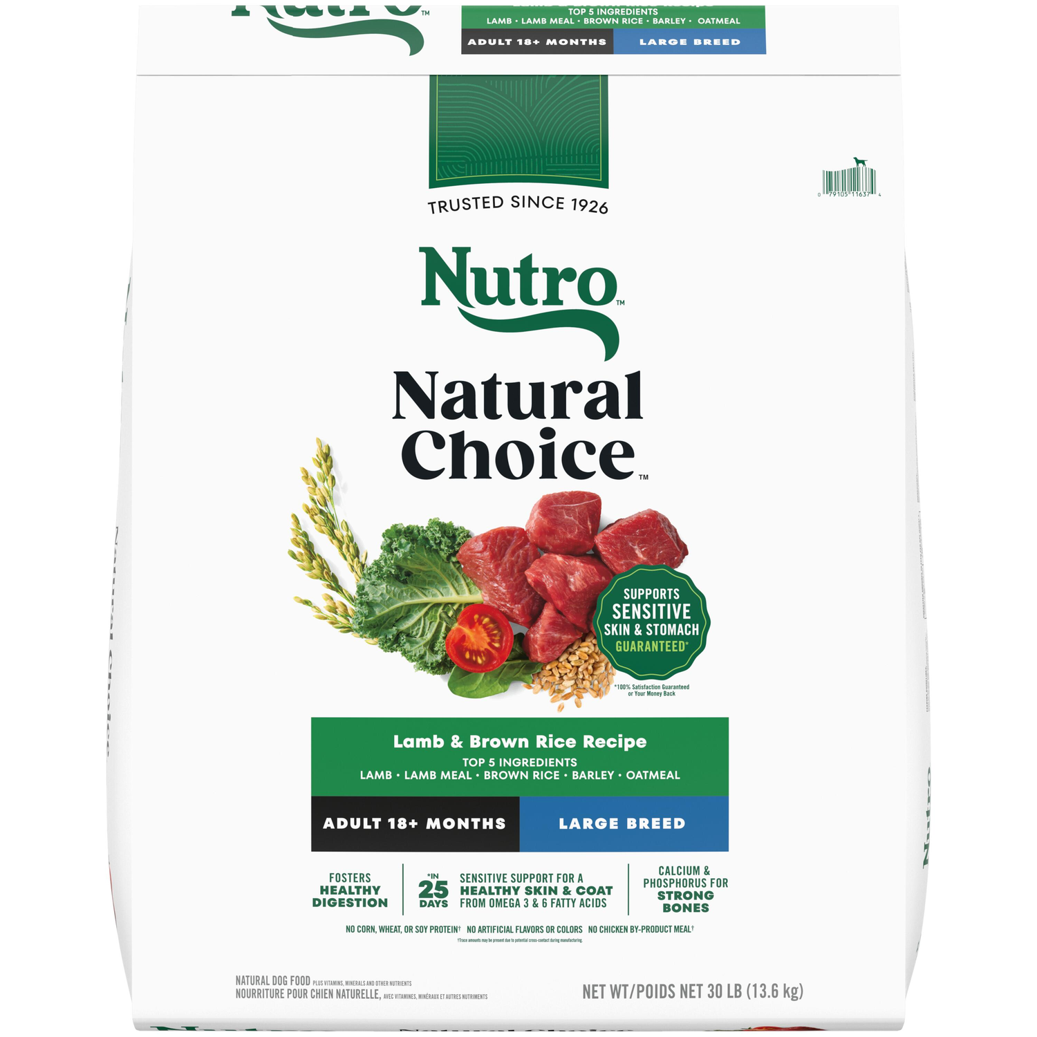 Nutro Natural Choice Adult Large Breed Lamb & Brown Rice Recipe Dry Dog Food, 30-Lb Bag
