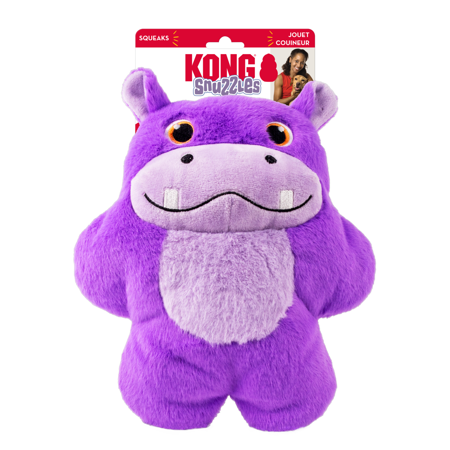 Kong Snuzzles Purple Hippo Plush Dog Toy - 12