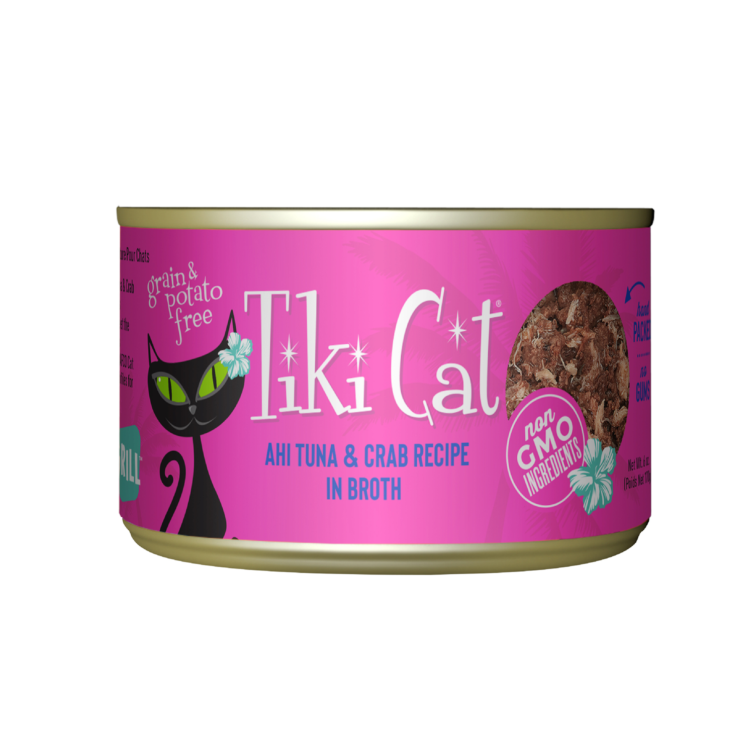 Tiki Cat Grill Wet Cat Food Ahi Tuna & Crab, 6-Oz Can 8 Count