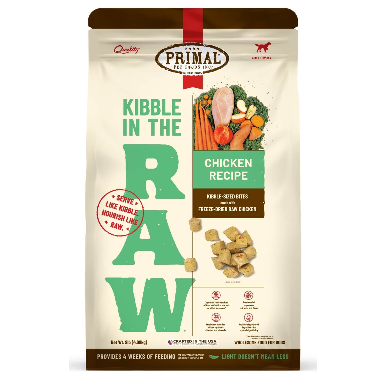 Primal Kibble In The Raw Chicken Recipe Freeze Dried Dog Food
