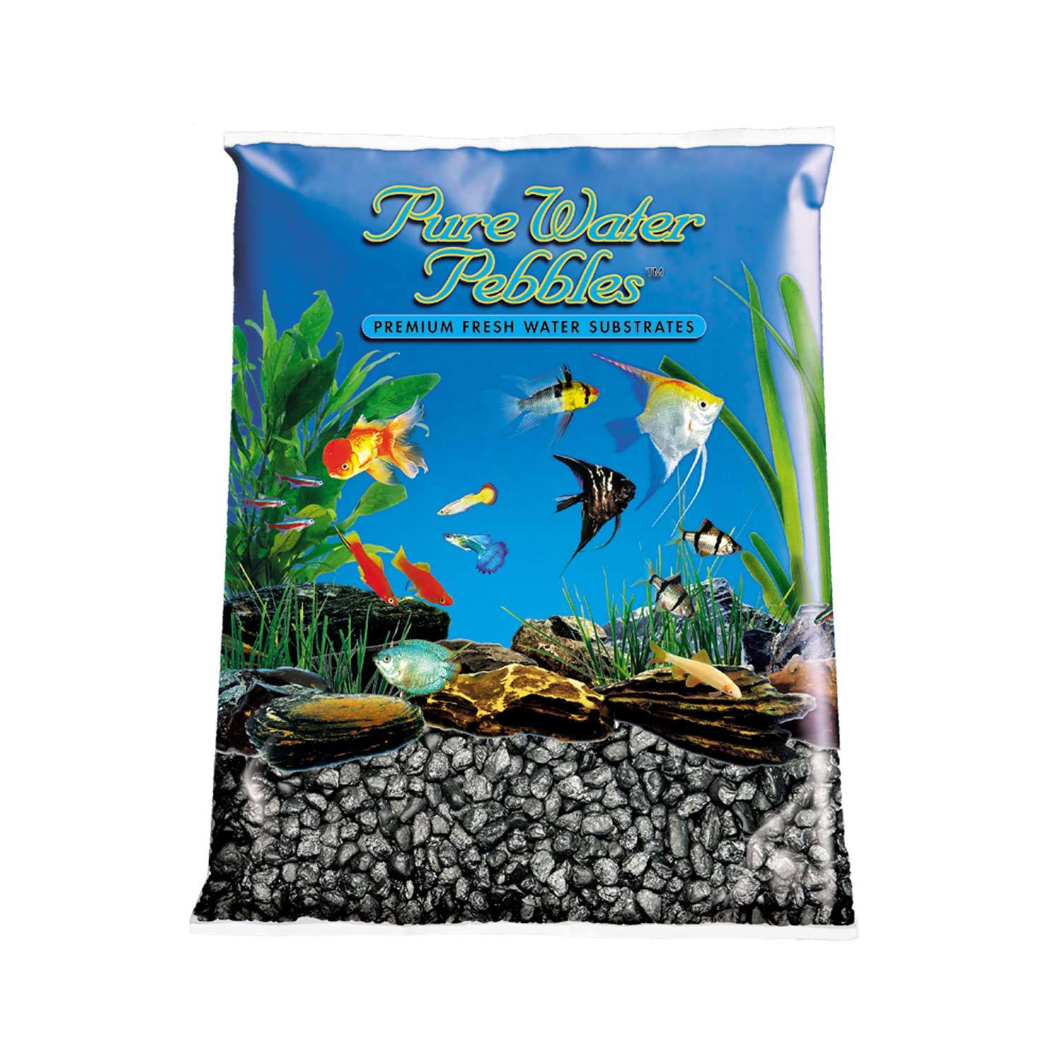 Pure Water Pebbles Aquarium Gravel, Black Frost, 5-Lb Bag