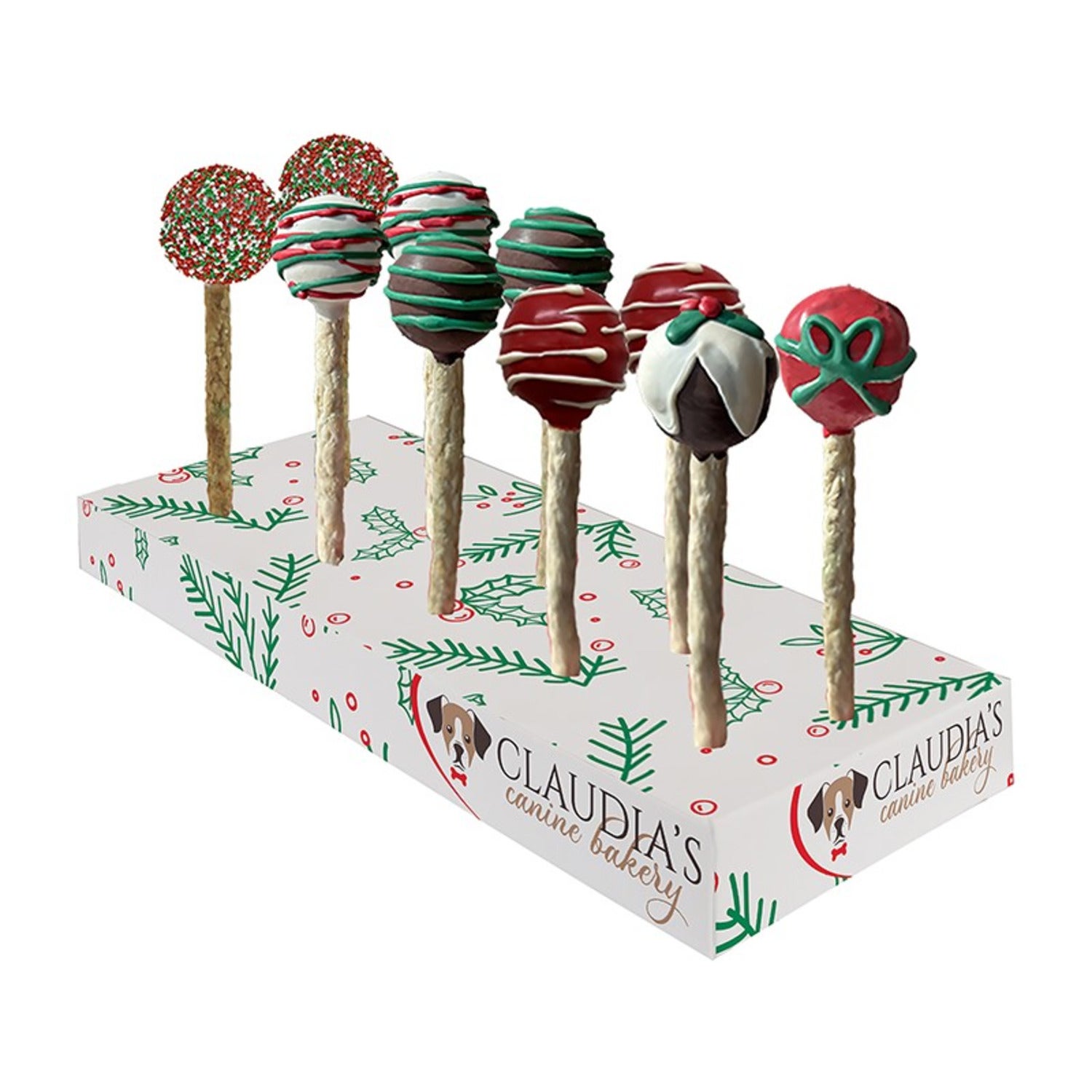 Claudia's Canine Bakery Holiday Cake Pops Dog Treats, 1 Each