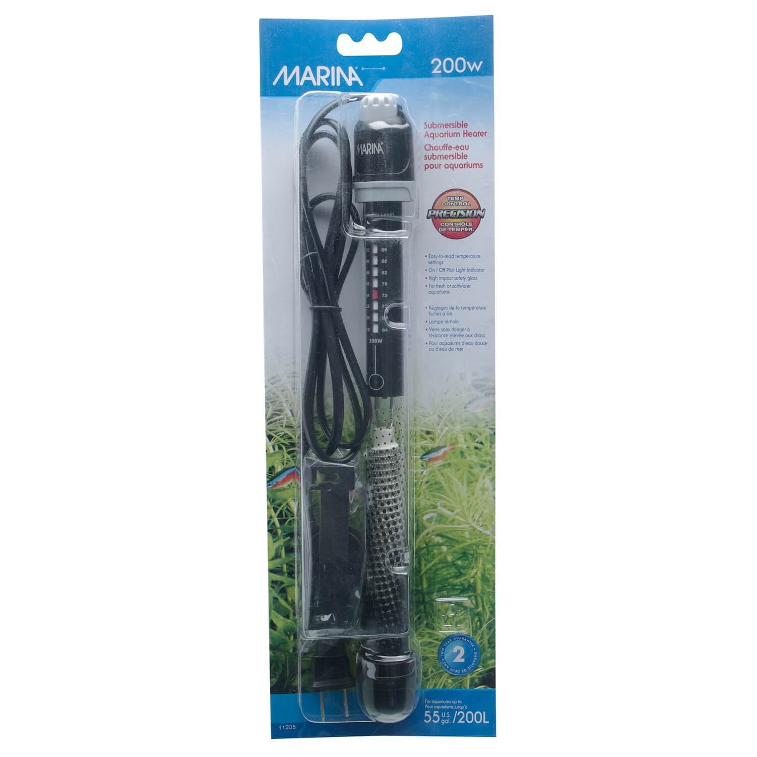 Marina 10.5-In Submersible Fish Aquarium Heater, 300-Watts