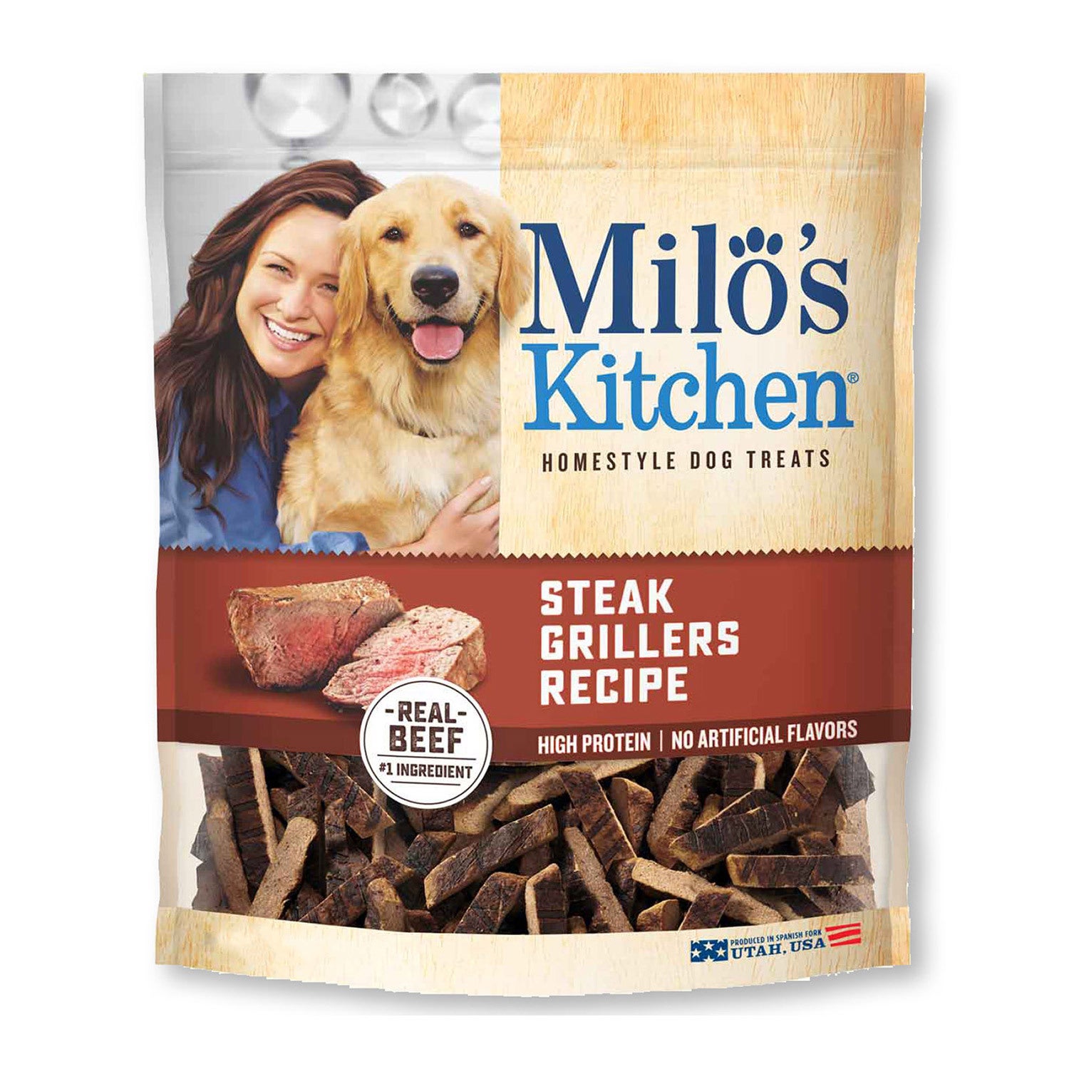 Milo's Kitchen Steak Grillers Recipe With Angus Steak Dog Treat