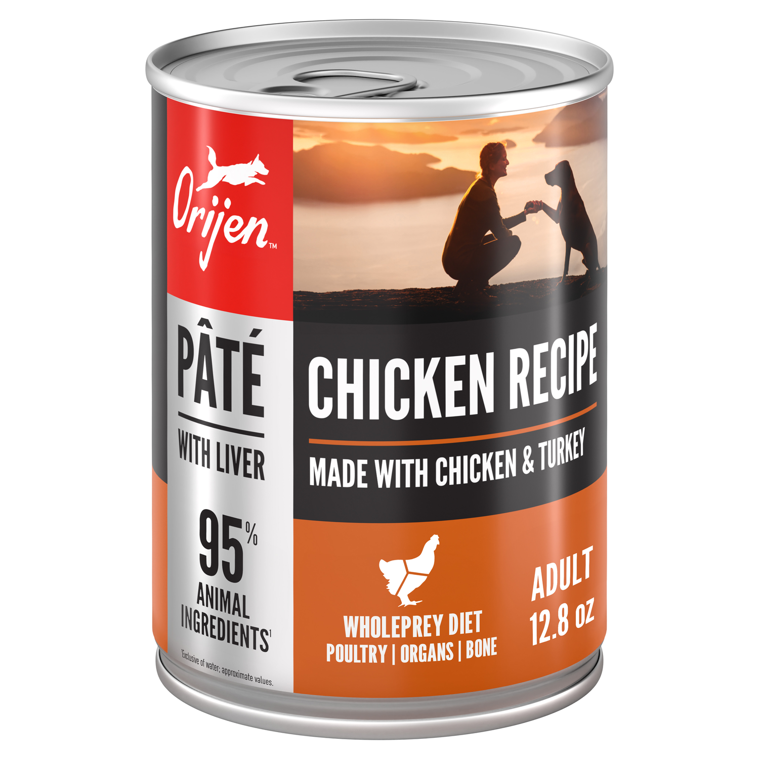 Orijen Pate Wet Dog Food, Chicken Recipe With Liver, 12-Pack Of 12.8-Oz Cans