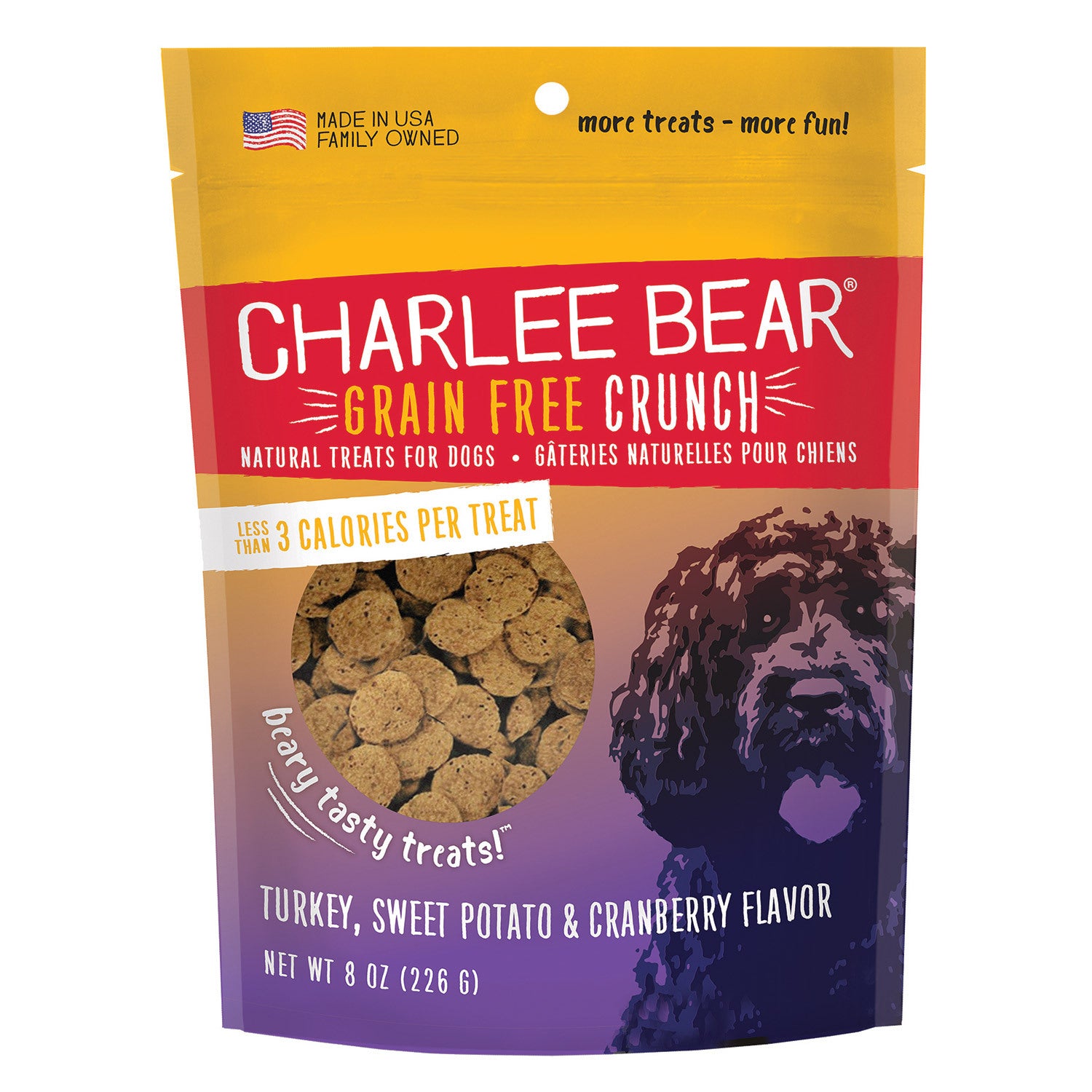 Charlee Bear Grain Free Crunch Turkey, Sweet Potato & Cranberry Flavor Dog Treat