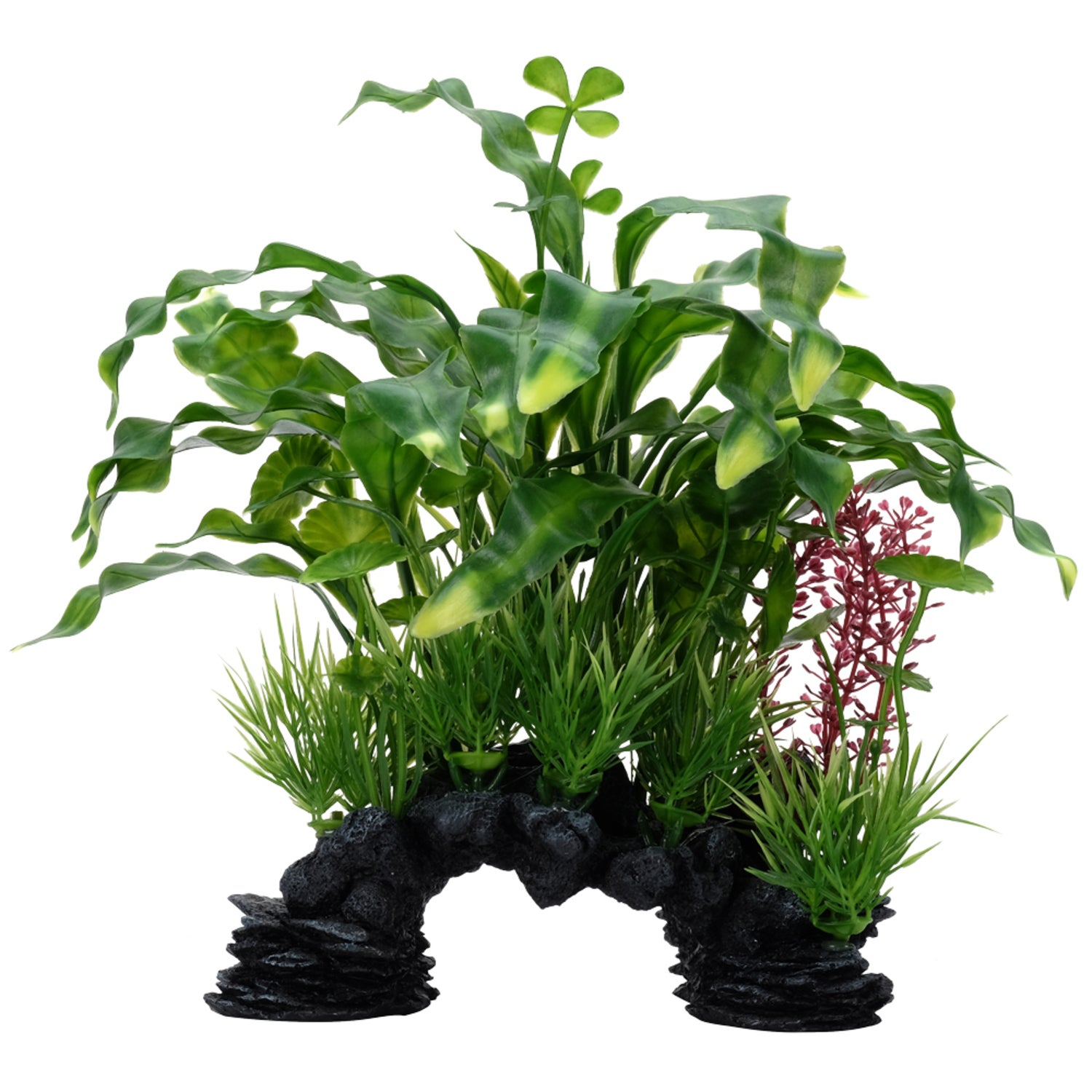 Fluval Curly Aponogeton Artificial Plant Mix Aquarium Decor, 10-Inch