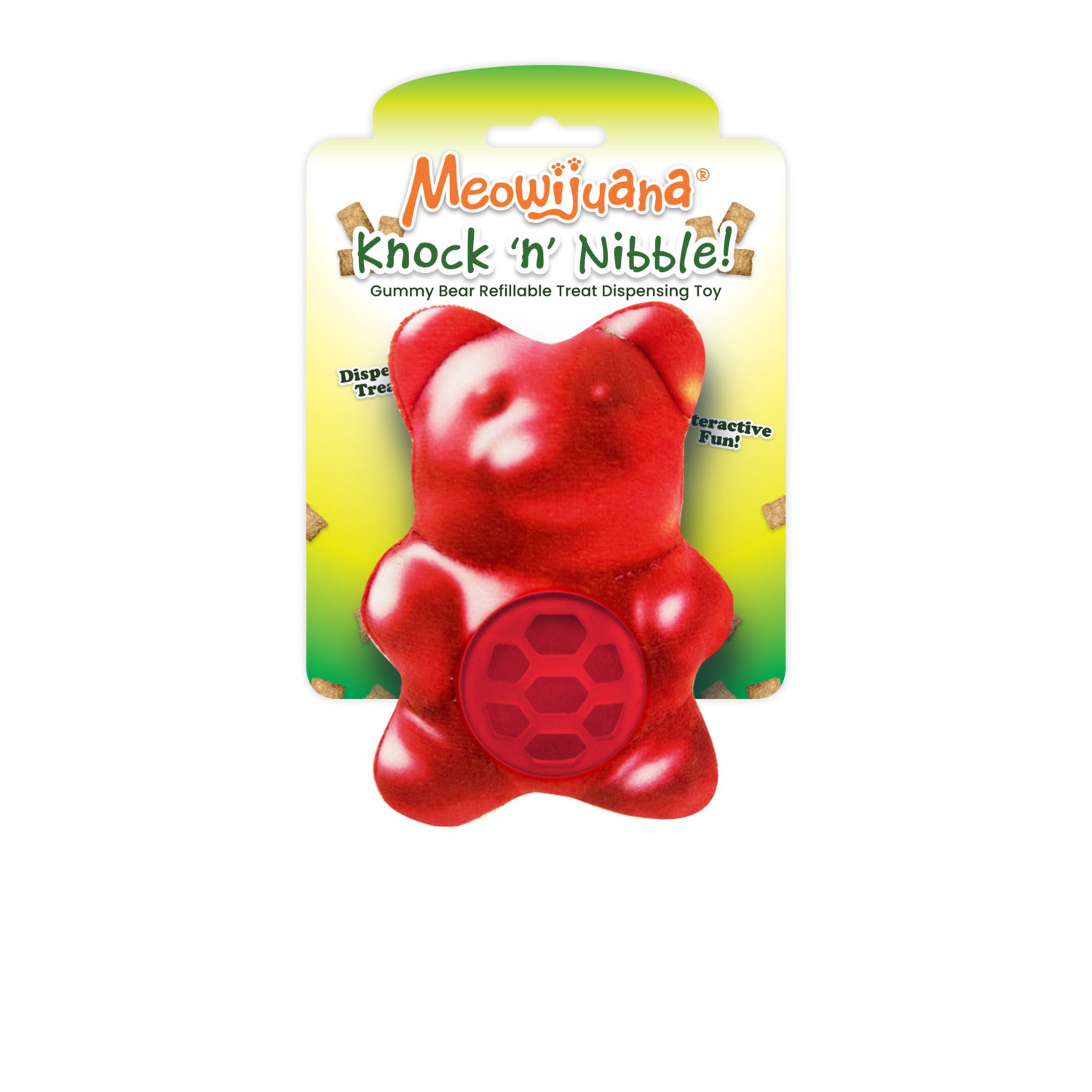 Meowijuana Knock N' Nibble Gummy Bear Reffilable Treat Dispensing Cat Toy