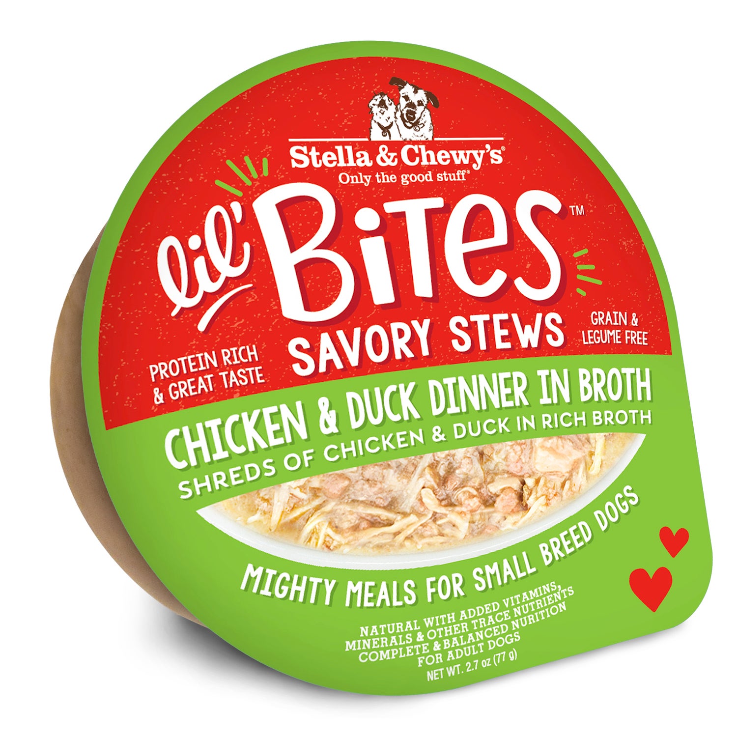 Stella & Chewy's Lil Bites Savory Stews Small Breed Wet Dog Food, Chicken & Duck Dinner In Broth, 2.7-Oz Cup