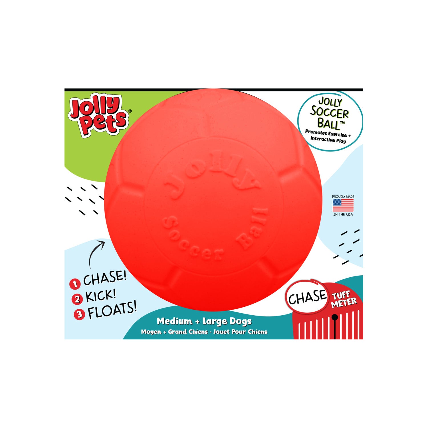 Jolly Pets Soccer Ball Dog Toy, Small, 6, Orange