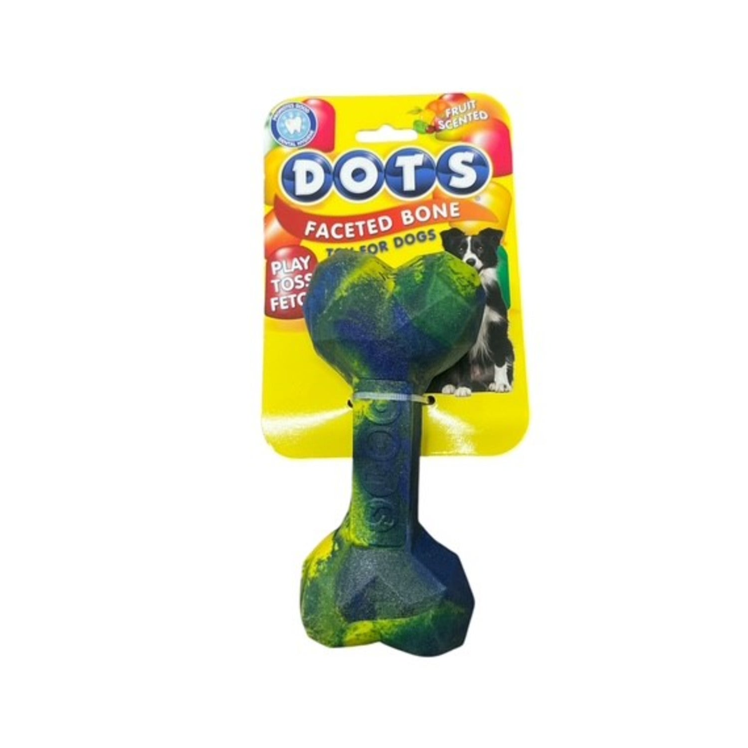 Tootsie Dots Geo Bone Fruit Scented Durable Chew Dog Toy, 6