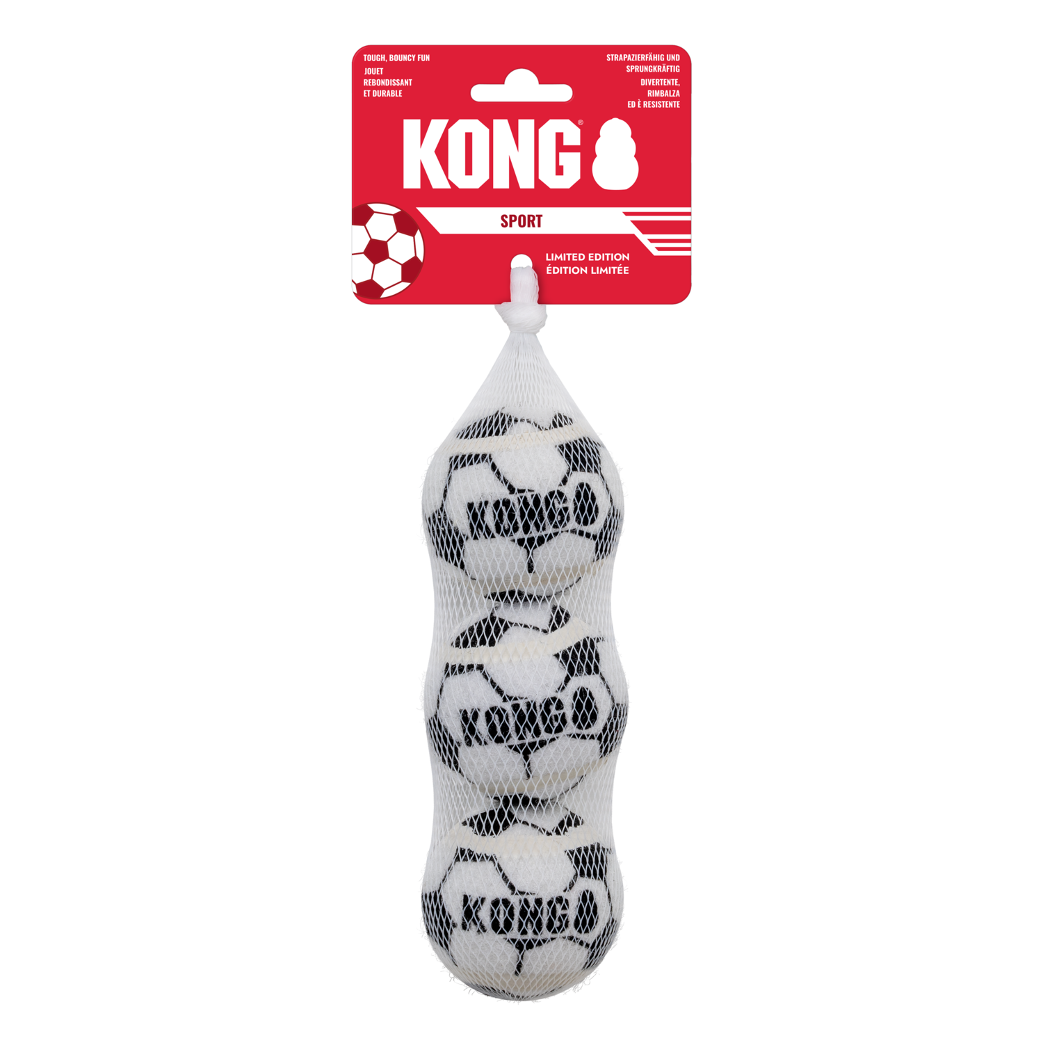 Kong Sport Soccer Balls Dog Toys, Medium, 3-Pack