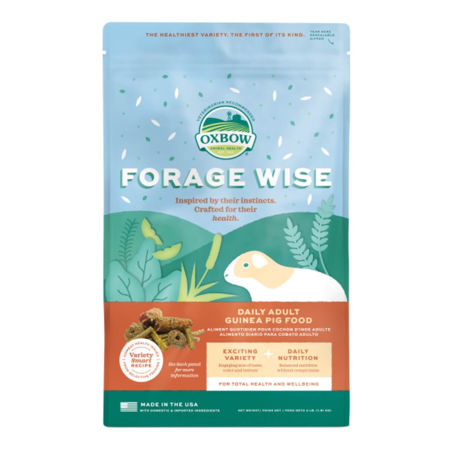 Oxbow Forage Wise Adult Guinea Pig Food - 4 Lb