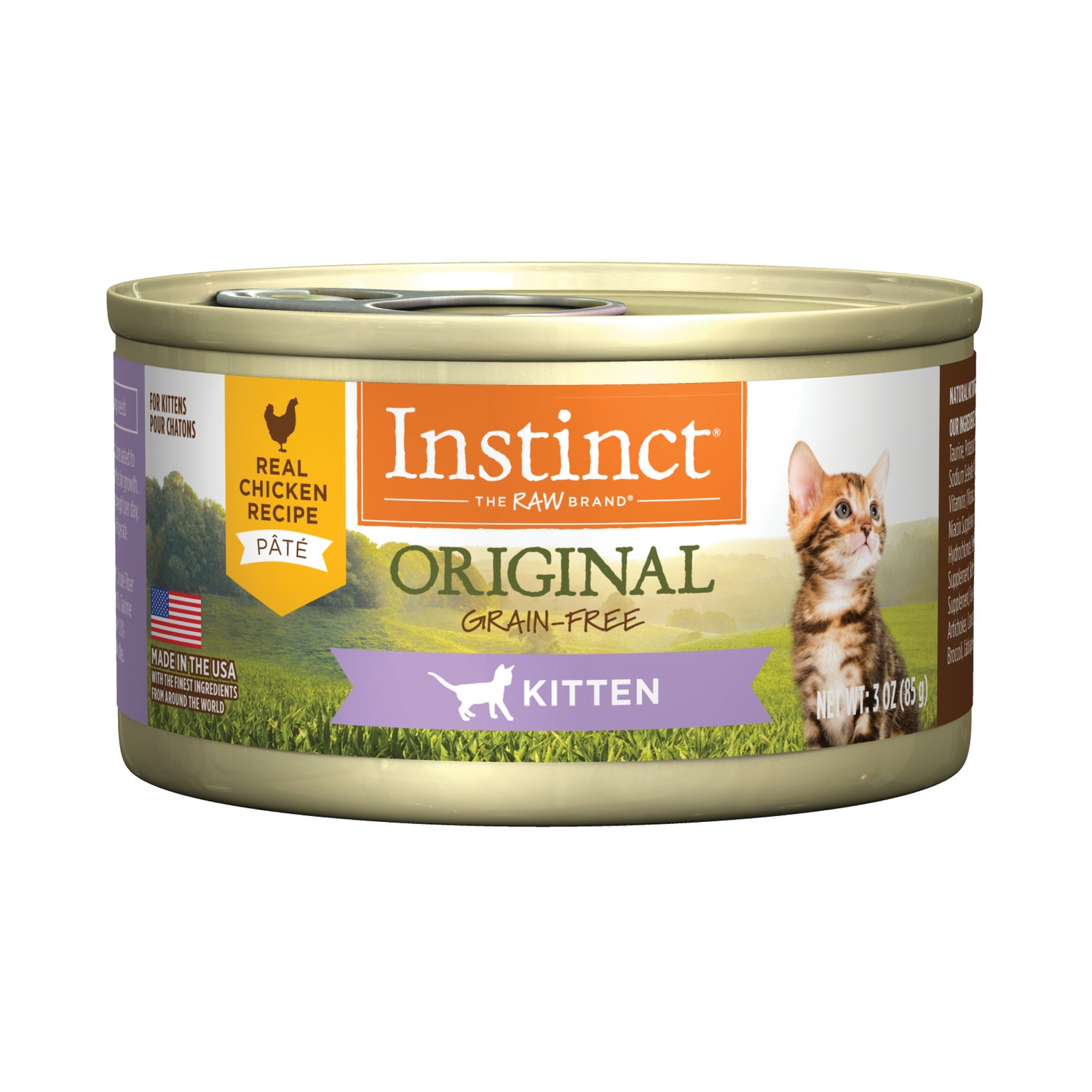 Instinct Original Kitten Grain-Free Pate Real Chicken Recipe Wet Cat Food, 5.5-Oz 12-Pack