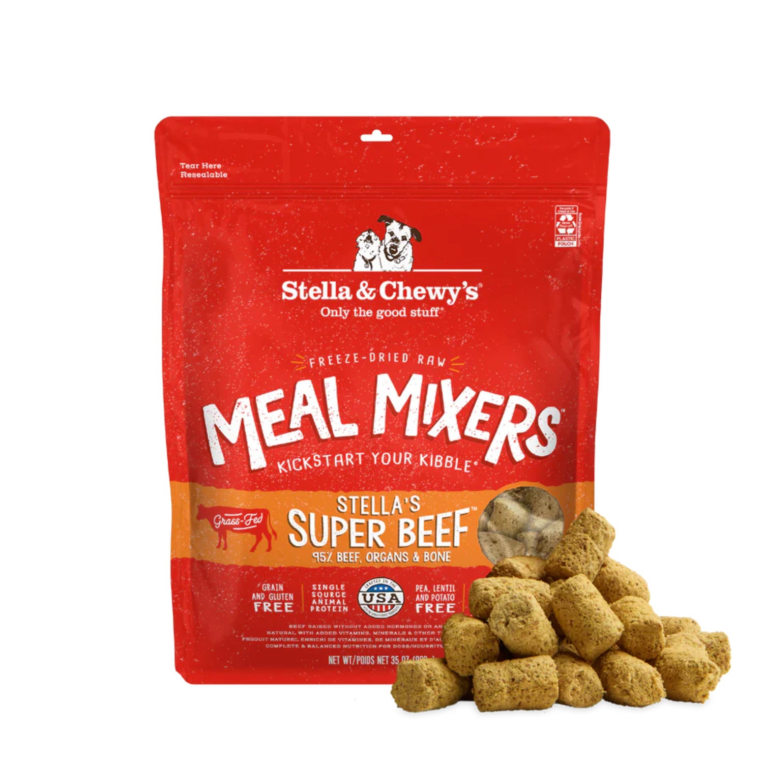 Stella & Chewy's Freeze Dried Raw Stella's Super Beef Recipe Meal Mixers Dog Food Topper