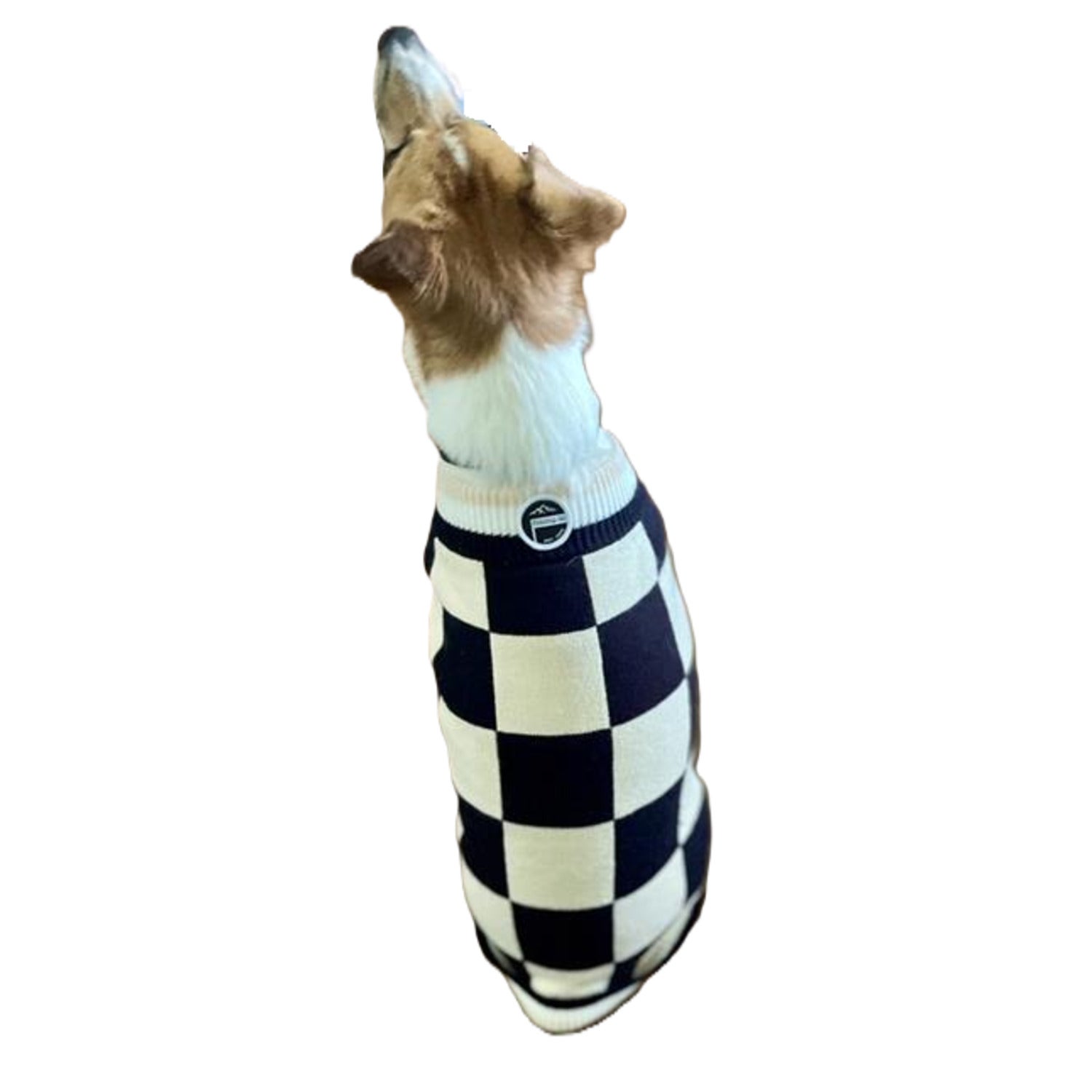Fabdog Oatmeal Corespun Checkered Dog Sweater, Medium