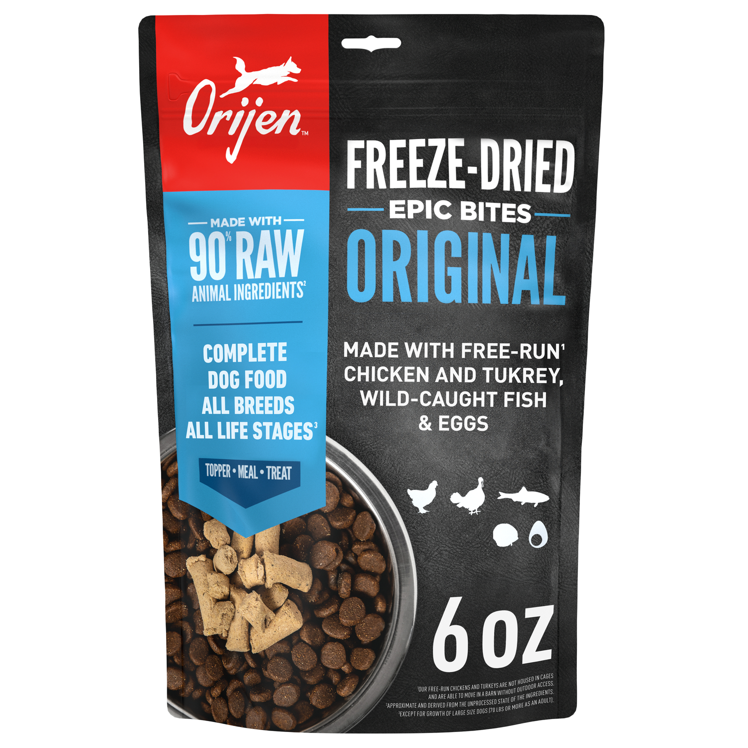 Orijen Epic Bites Freeze-Dried Dog Food, Original Recipe, 6-Oz