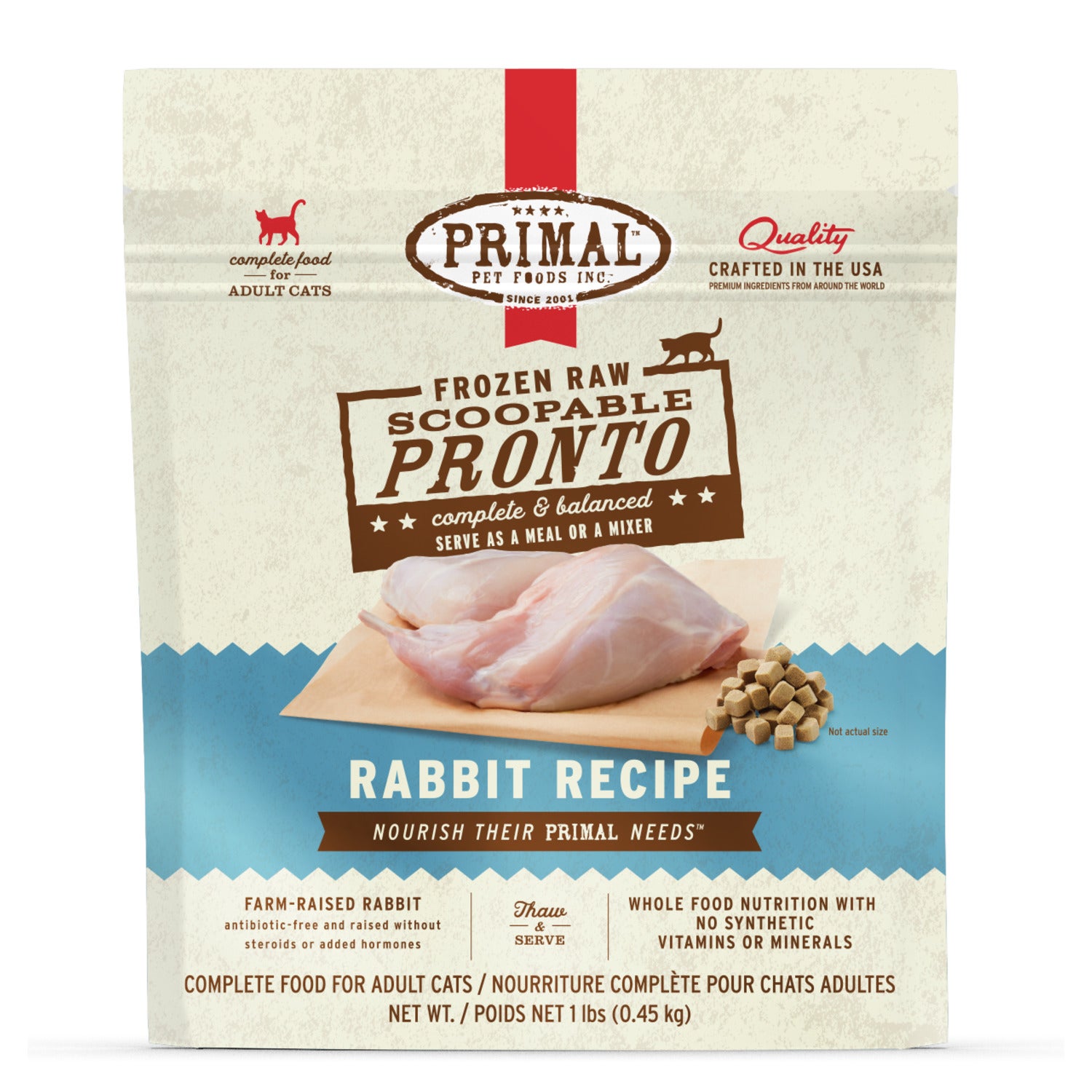 Primal Pronto Raw Scoopable Frozen Cat Food, Rabbit Recipe