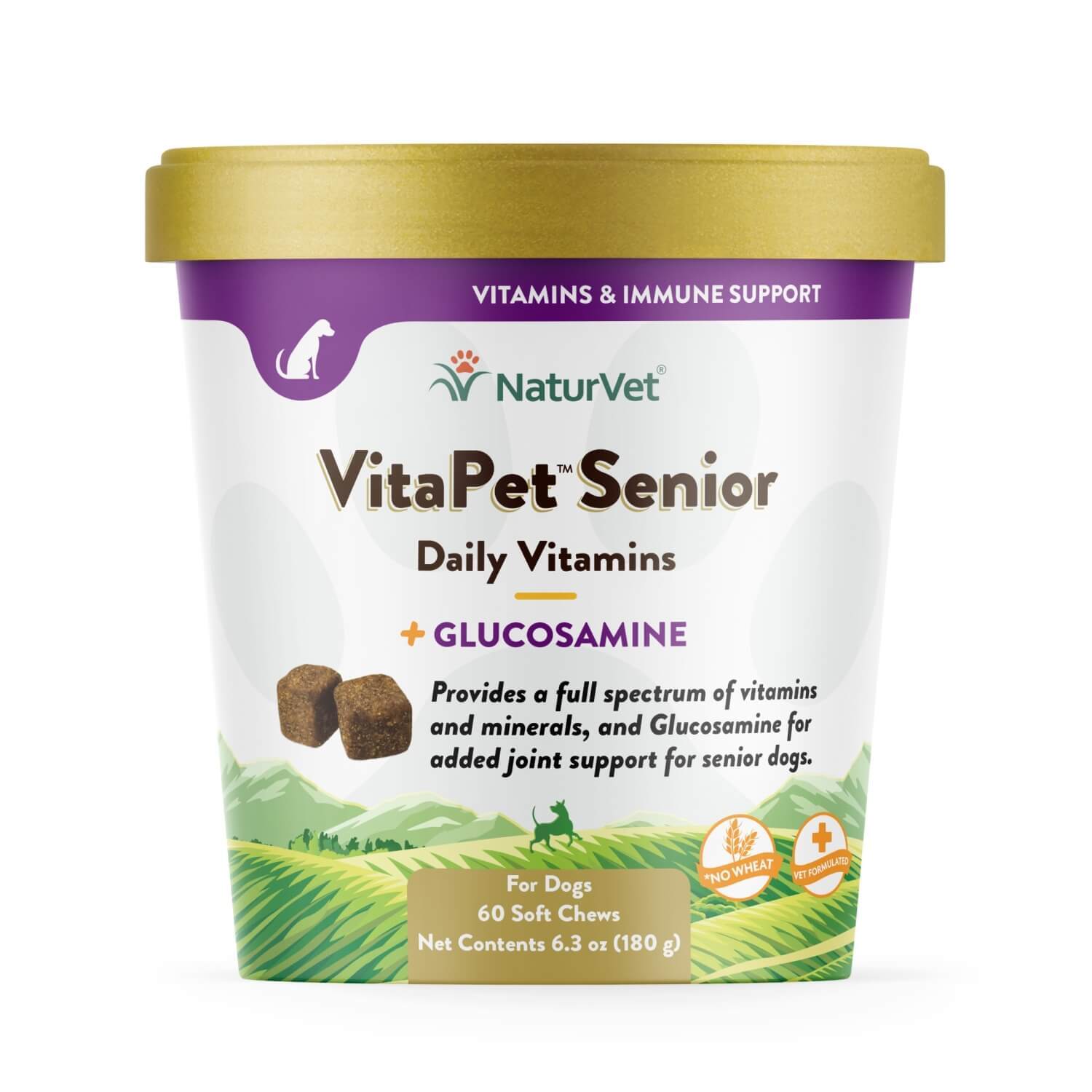 Naturvet Vitapet Senior Daily Vitamins Plus Glucosamine Soft Chews For Dogs