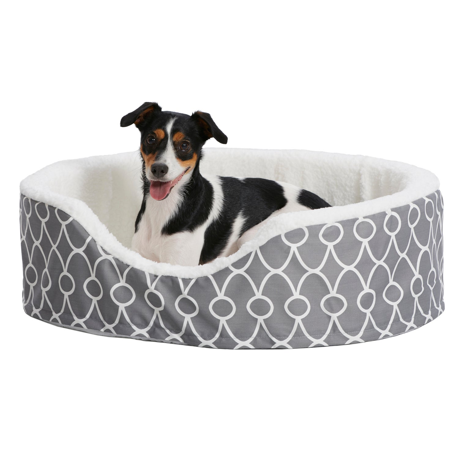 Midwest Quiettime Orthopedic Nesting Dog Bed, Grey Geo Print, 29