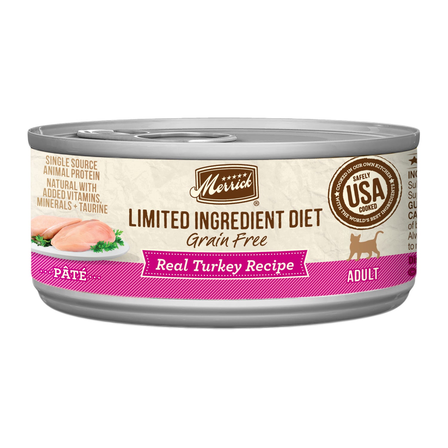 Merrick Limited Ingredient Diet Grain Free Real Turkey Recipe Pate Cat Food