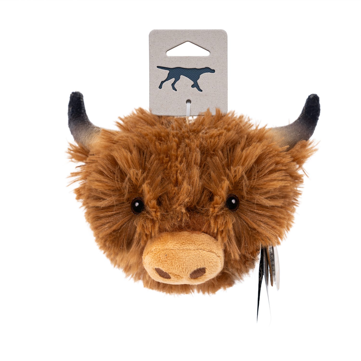 Tall Tails Highland Cow 2-In-1 Fetch Ball Squeaky Plush Dog Toy, 4-Inch