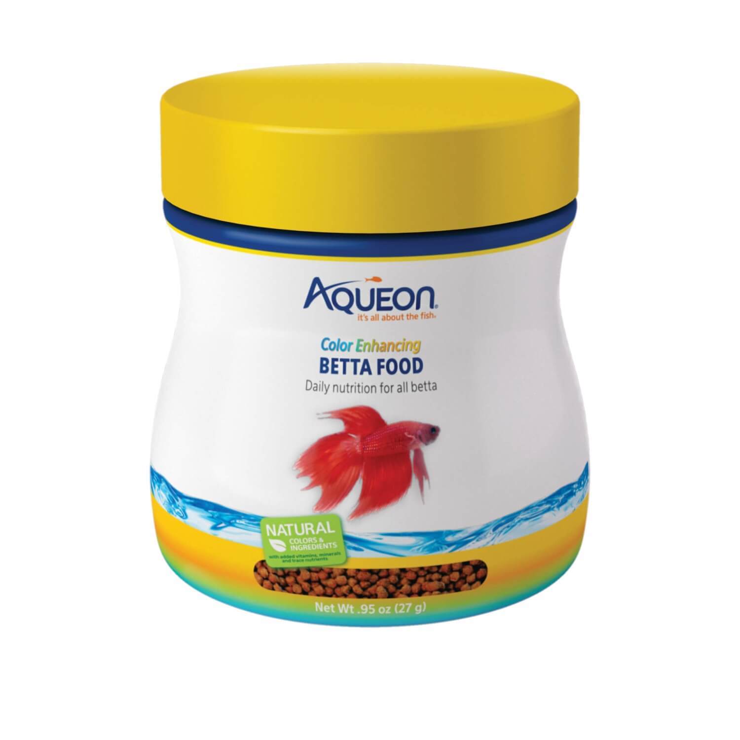 Aqueon Betta Food Color Enhancing Floating Pellets Fish Food