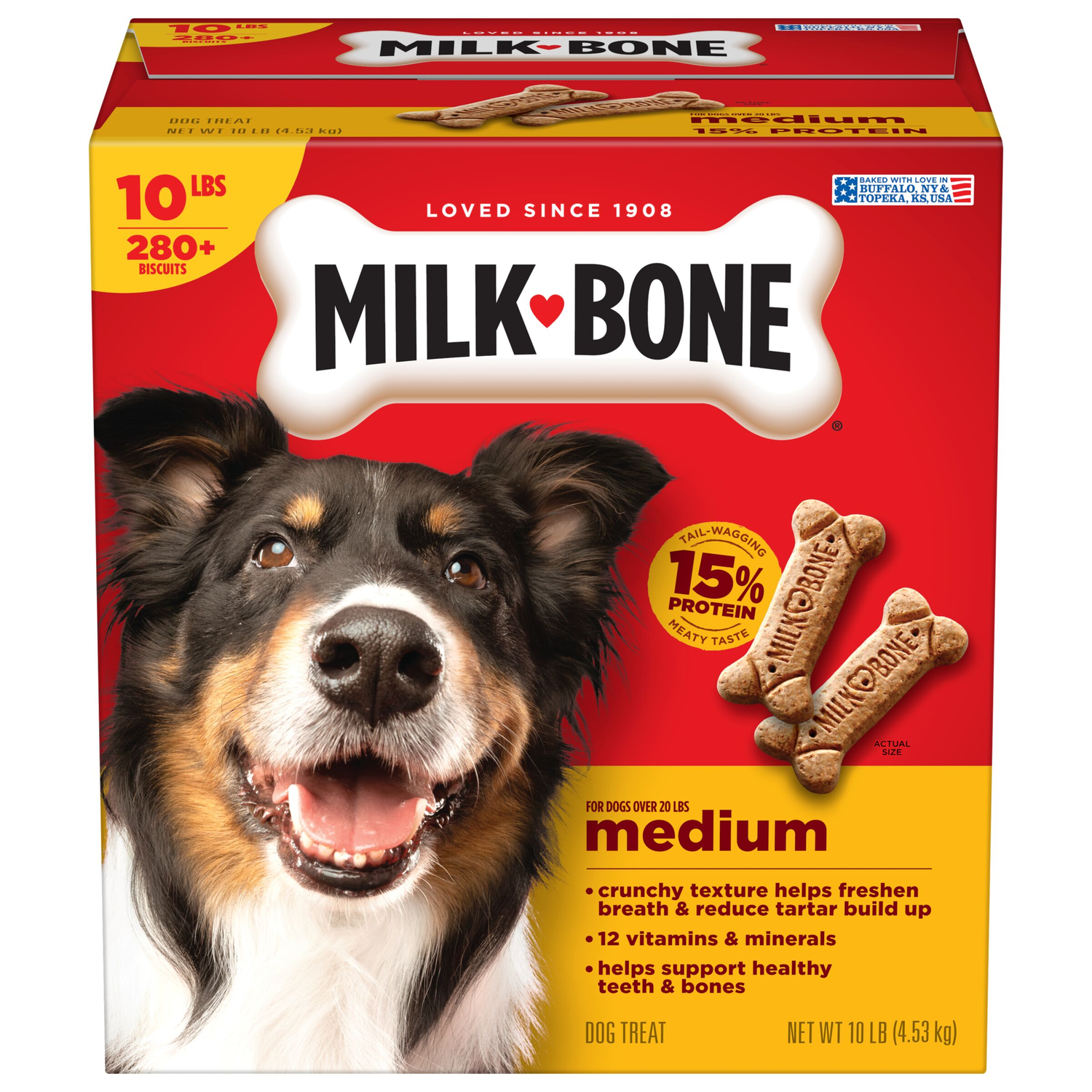 Milk-Bone Original Biscuits Crunchy Medium Dog Treats, 10-Lb Box