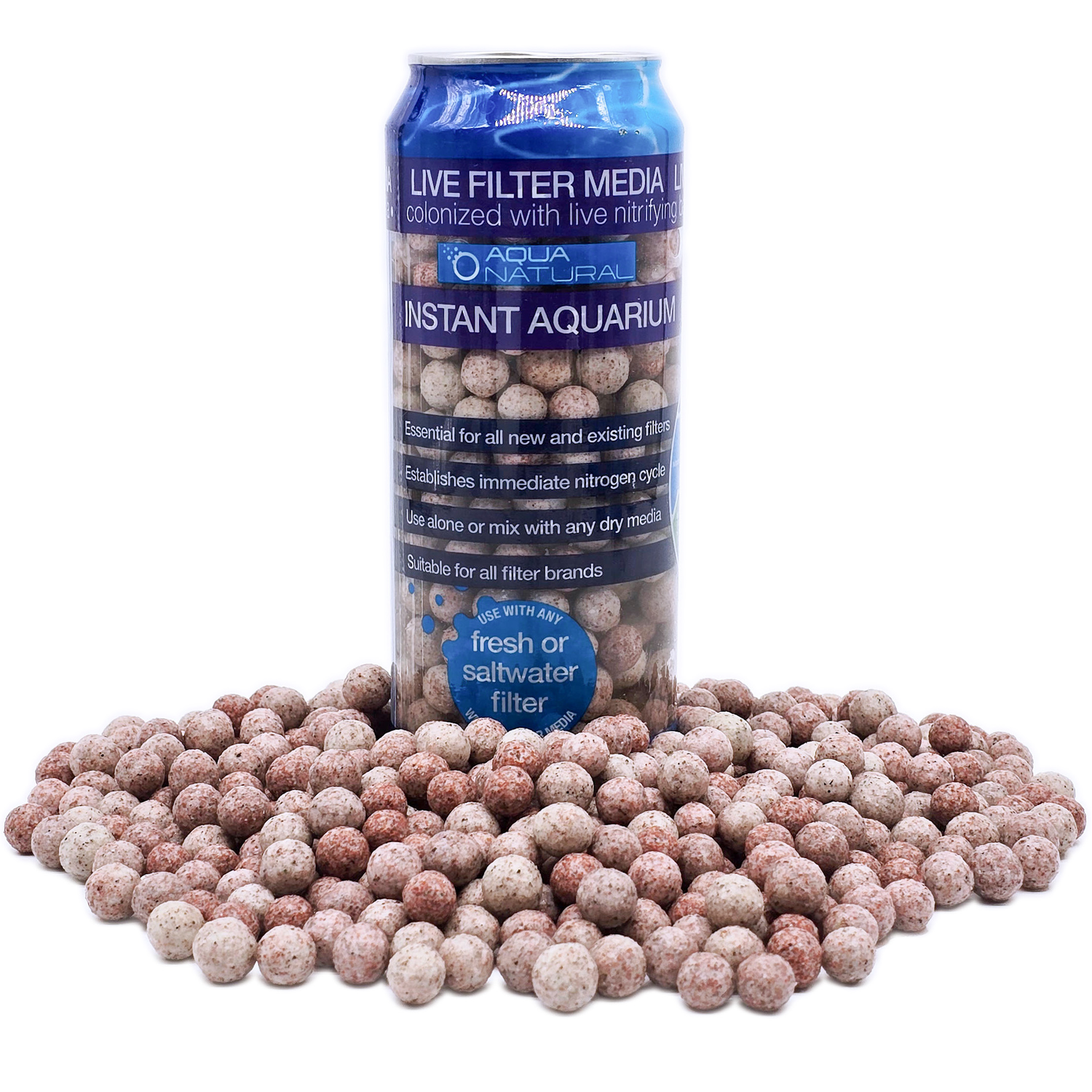 Aqua Natural Live Media Biospheres Nano Aquarium Filter Media 17 Fl Oz