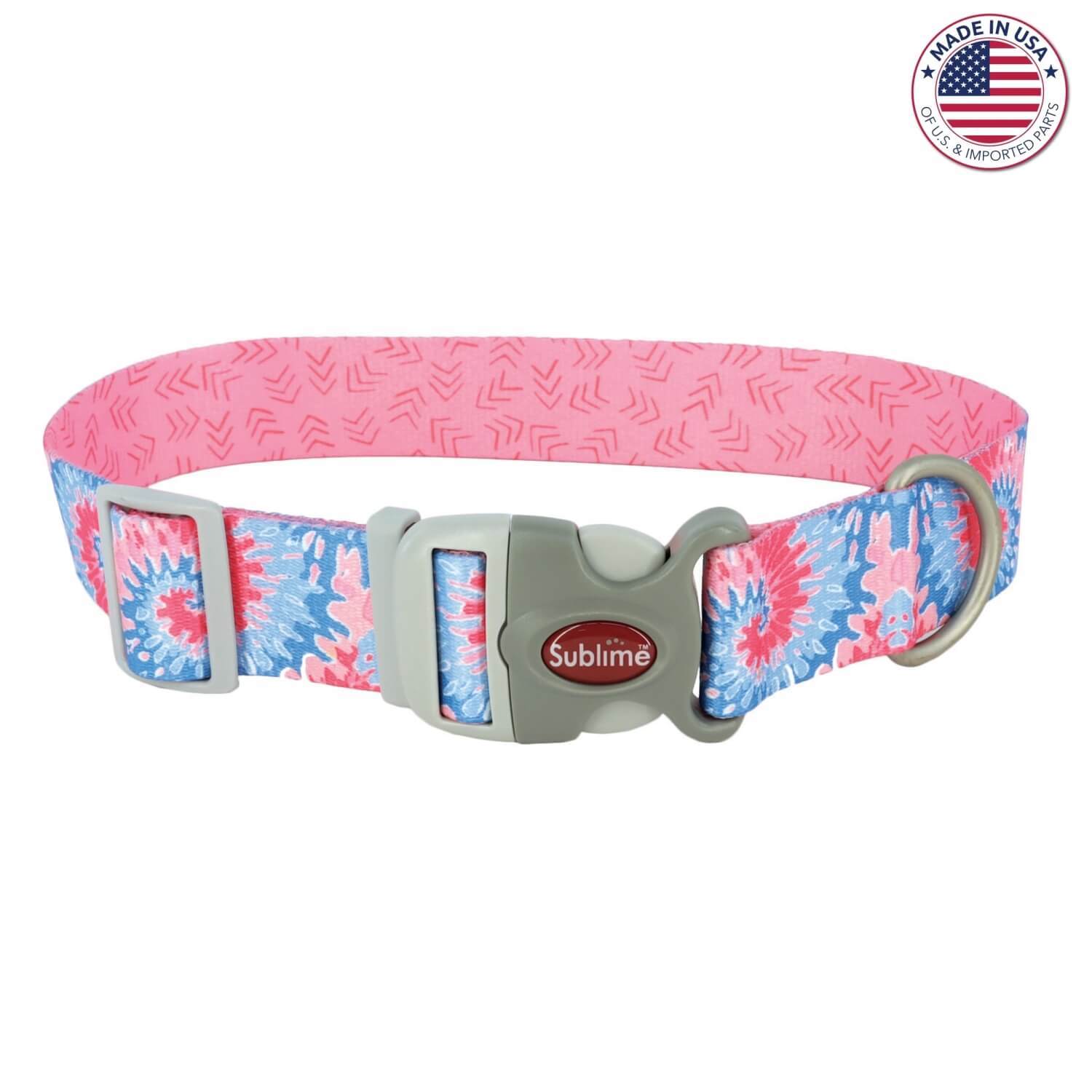 Coastal Pet Products Sublime Adjustable Dog Collar, Pink Tie Dye With Pink Arrows
