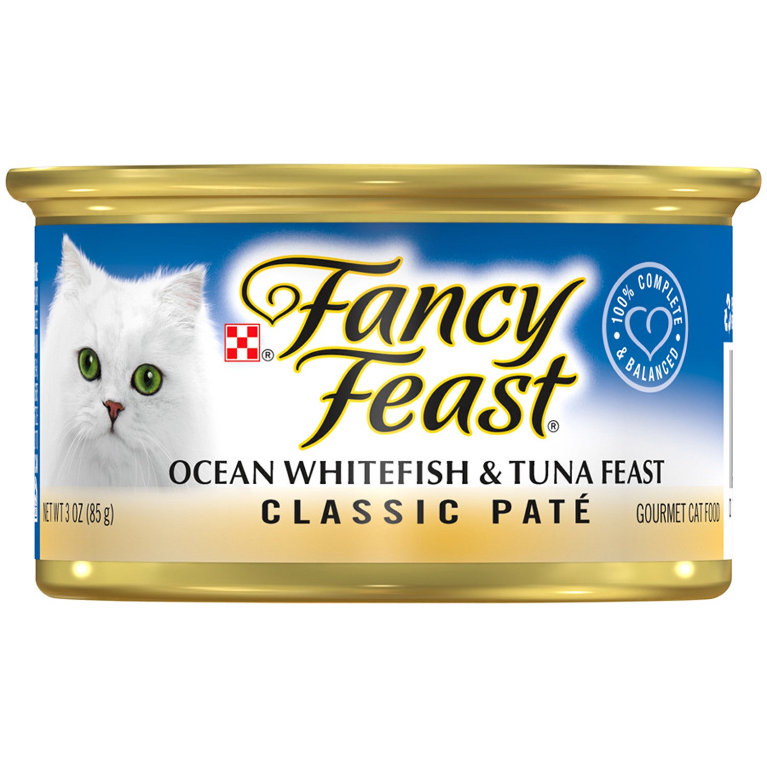 Fancy Feast Classic Grain-Free Ocean Whitefish & Tuna Feast Pate Wet Cat Food