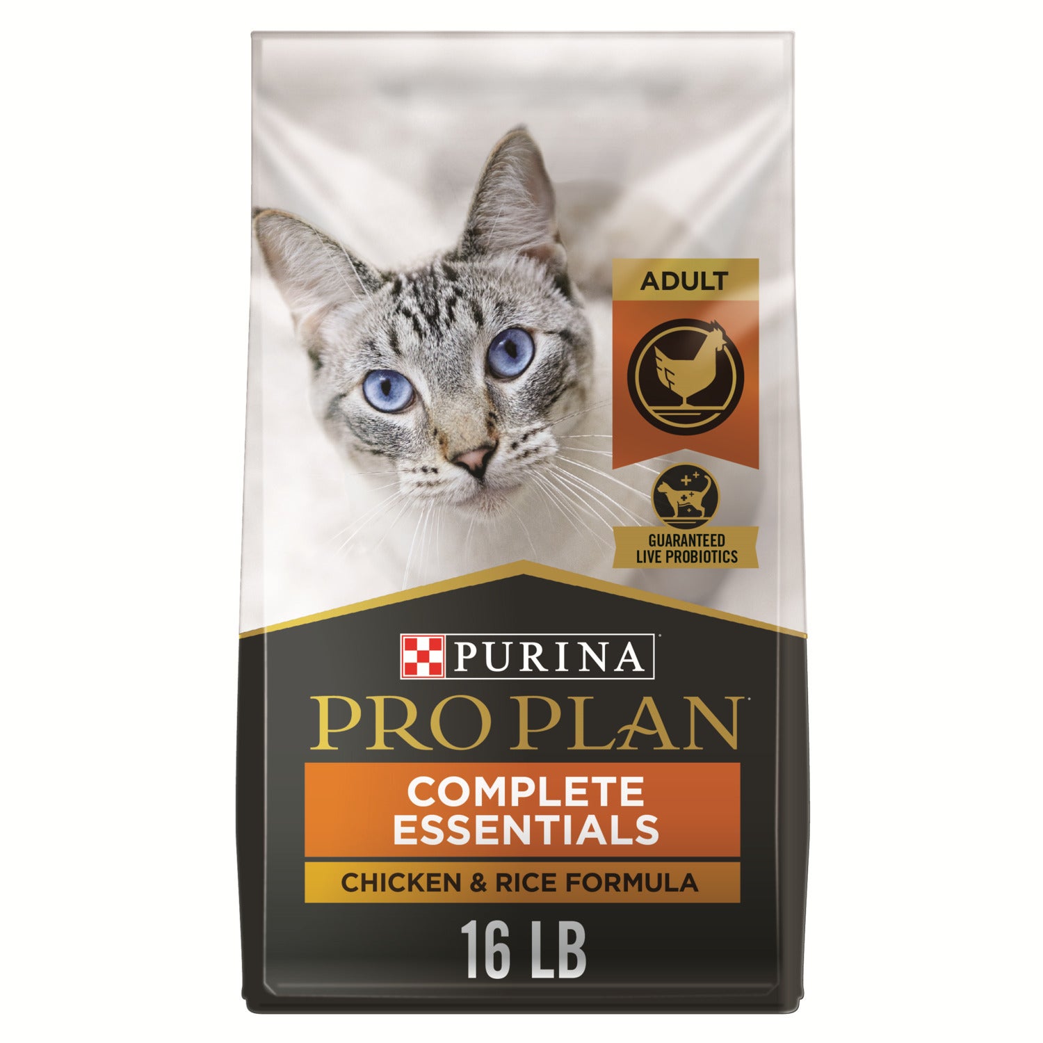 Purina Pro Plan Complete Essentials High Protein Dry Cat Food With Probiotics, Chicken And Rice Formula, 7Lb