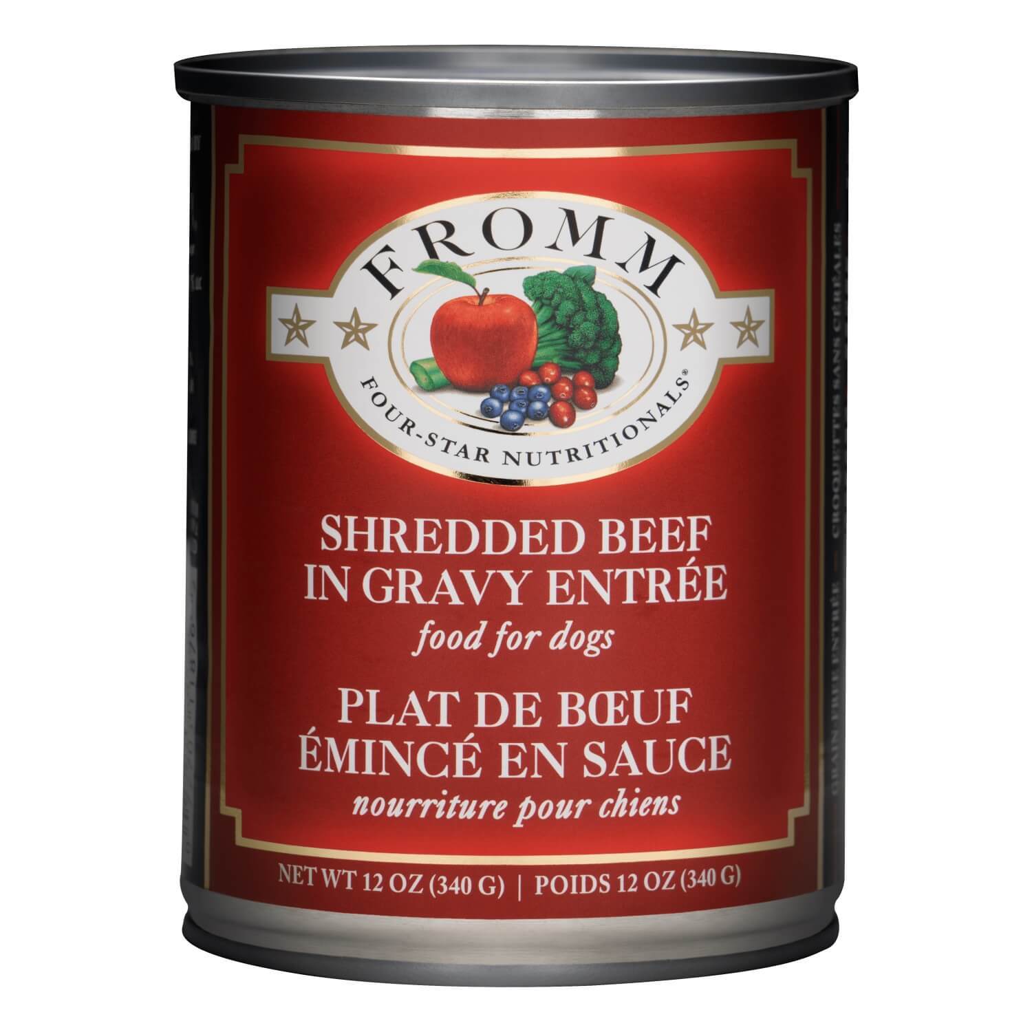 Fromm Four-Star Shredded Beef In Gravy Entrée Food For Dogs 12 Oz