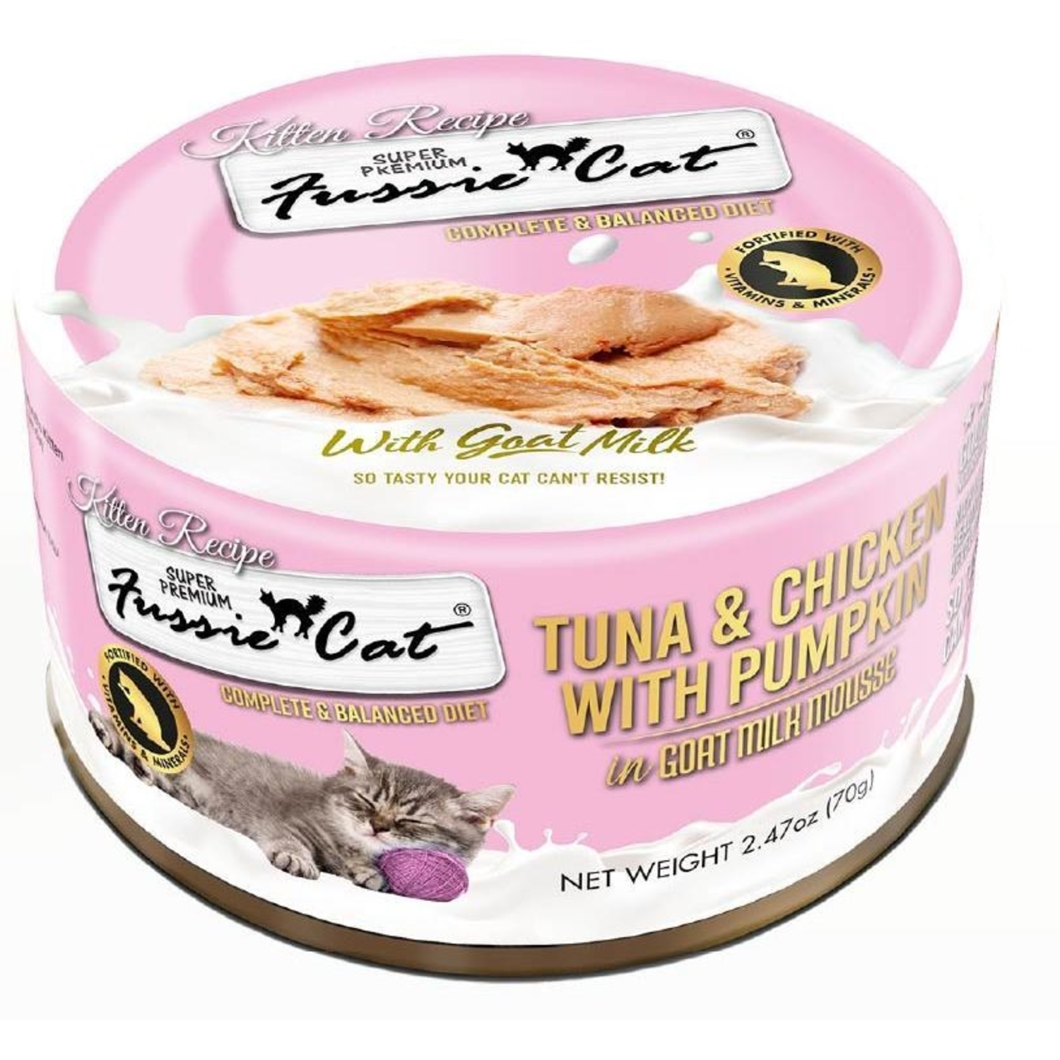 Fussie Cat Super Premium Tuna & Chicken With Pumpkin In Goat Milk Mouse Wet Cat Food For Kittens, 2.47-Oz - 12 Pack