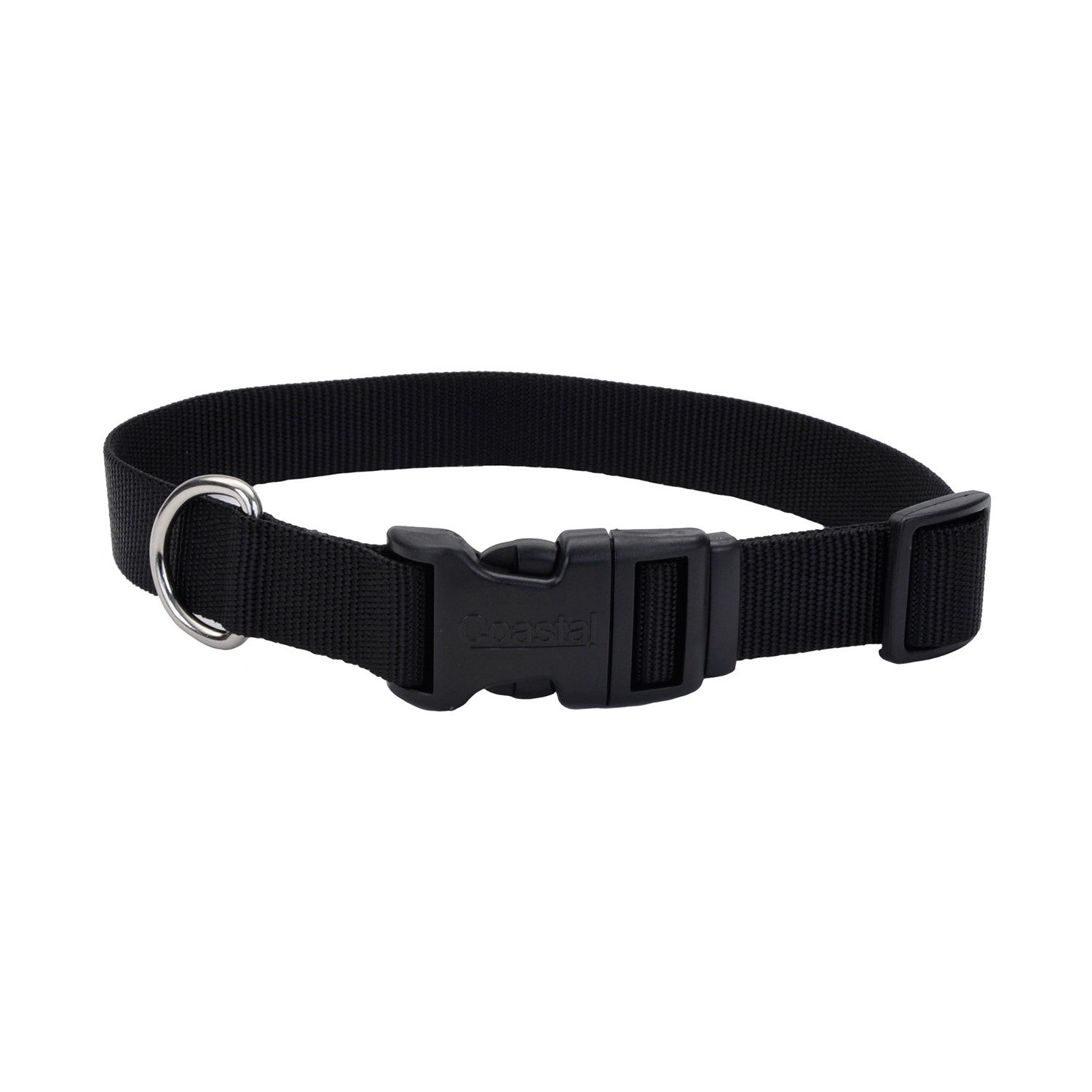 Coastal® Adjustable Dog Collar With Plastic Buckle, Black, Large - 1 X 18 - 26