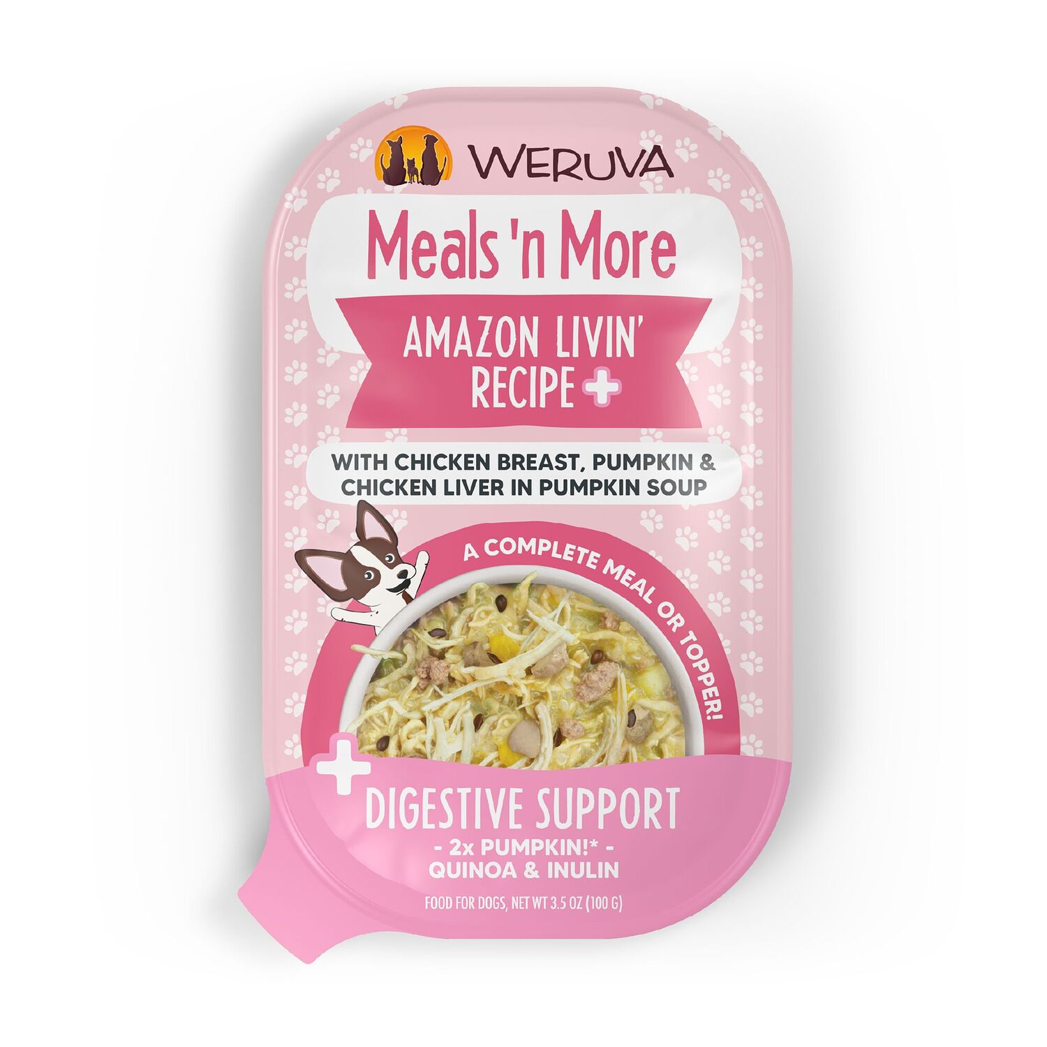 Weruva Meals 'N More Amazon Livin' Recipe Plus Digestive Support Wet Dog Food & Food Topper, 3.5-Ounce
