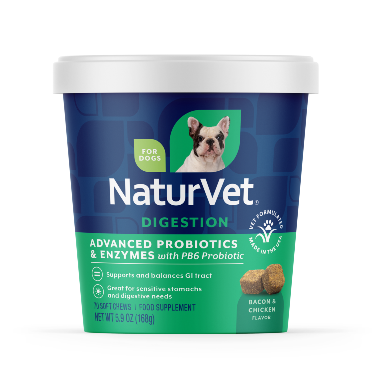 Naturvet Advanced Probiotics And Enzymes Supplement, Plus Vet Strength Pb6 Probiotic For Dogs