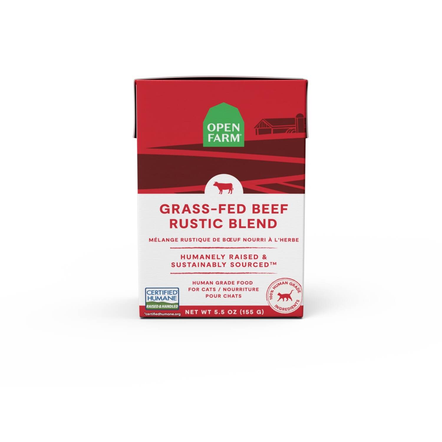 Open Farm Rustic Blend Grass-Fed Beef Wet Cat Food, 5.5Oz-Pack Of 12