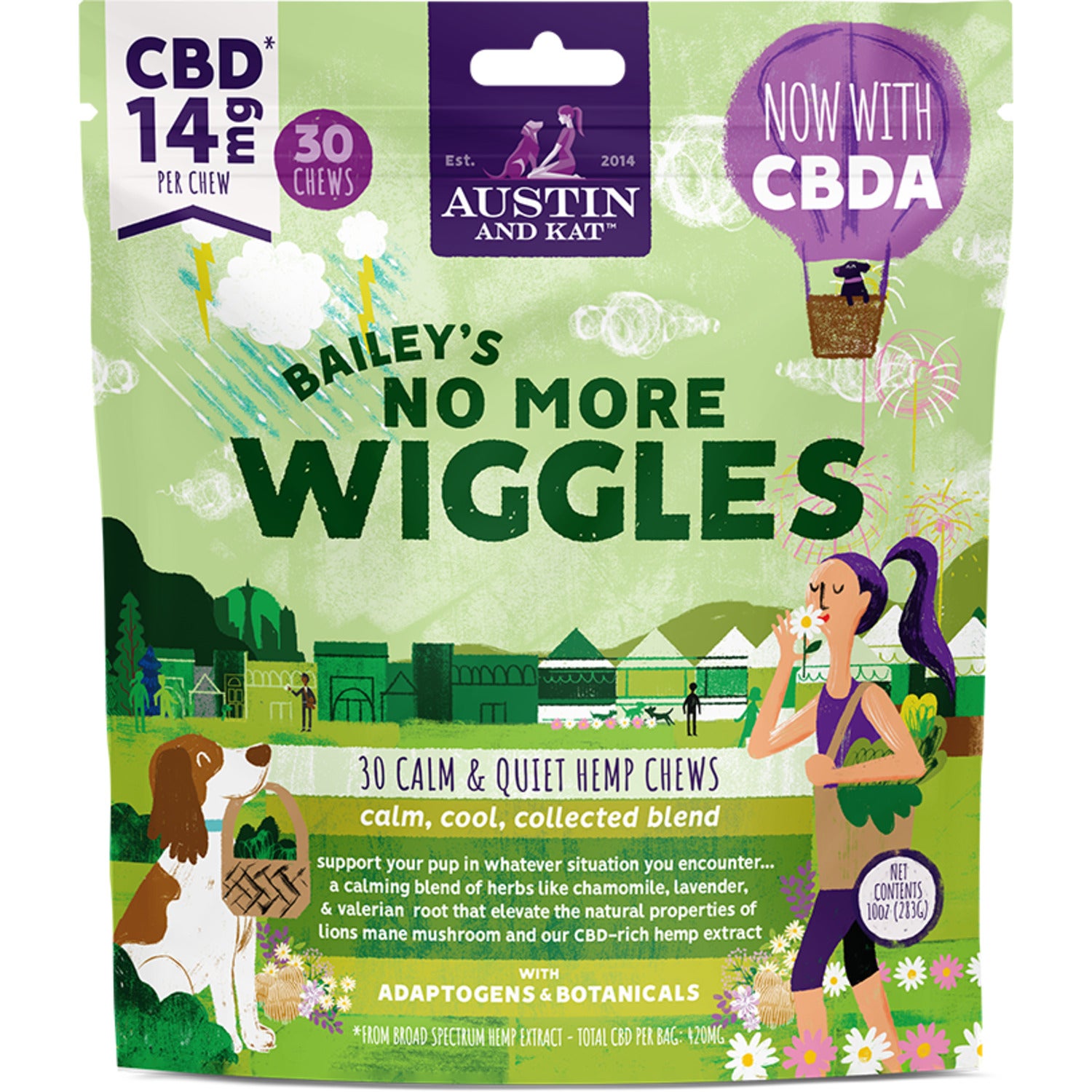 Austin & Kat Bailey's No More Wiggles Calm & Quiet 14Mg Cbd Soft Chew Dog Supplements, 30-Ct