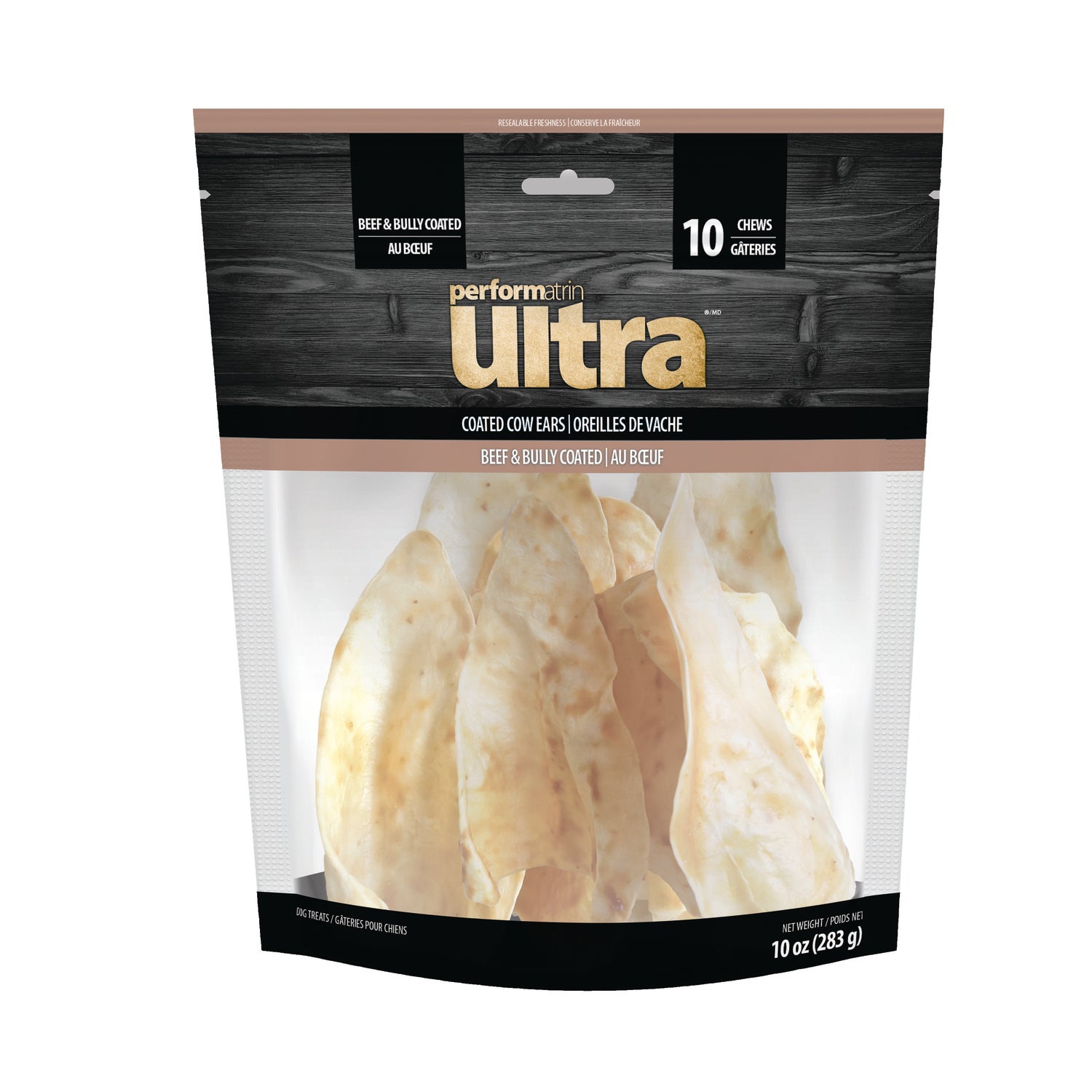 Performatrin Ultra Beef Coated Cow Ears Natural Dog Treats, 3 Pack