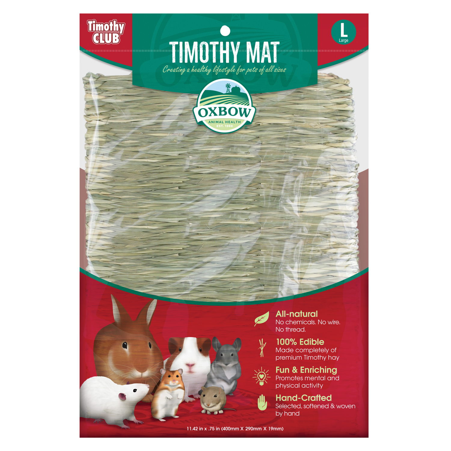 Oxbow Timothy Club Timothy Mat Small Animal Chew Toy