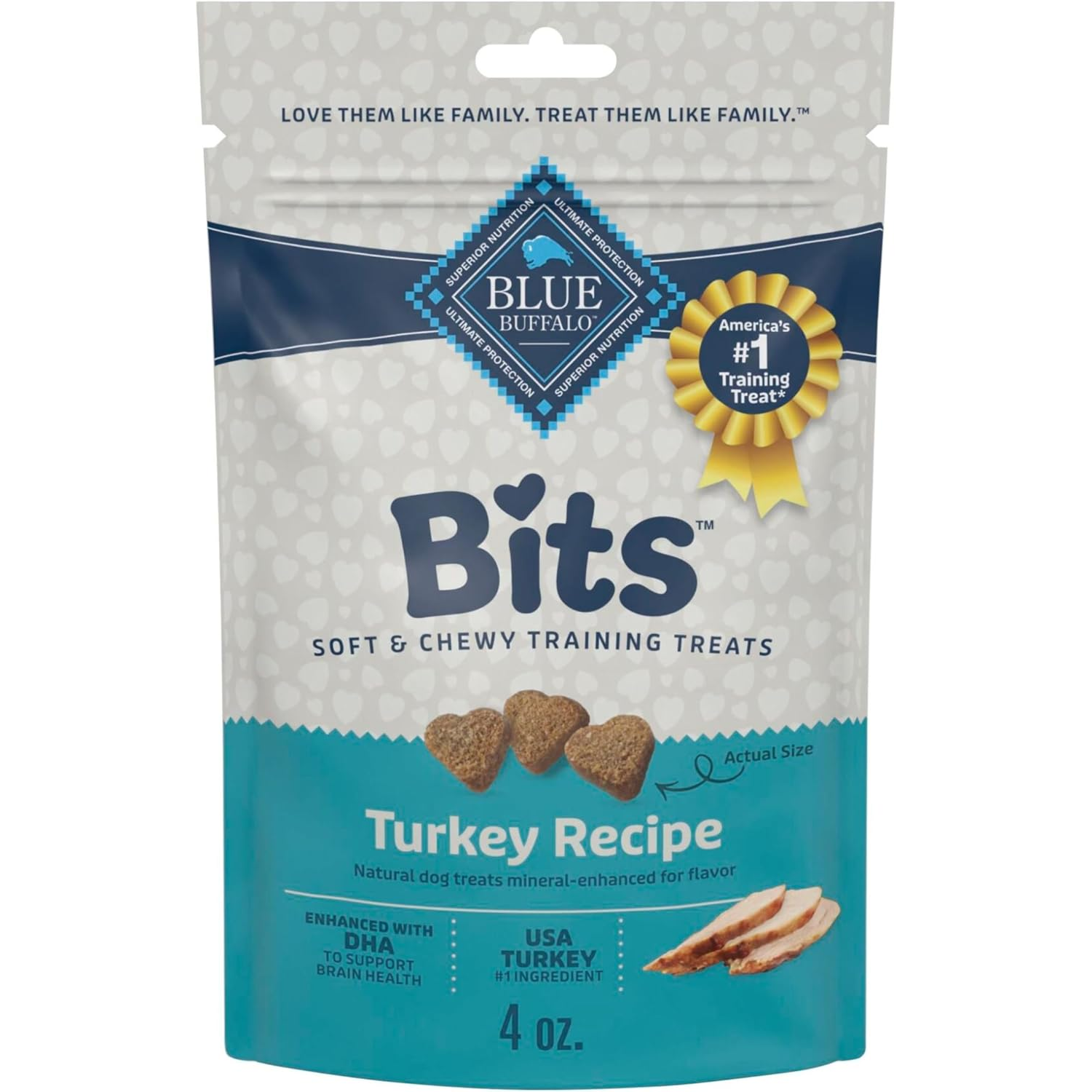 Blue Buffalo Blue Bits Soft-Moist Training Tempting Turkey Recipe Dog Treats, 4-Oz