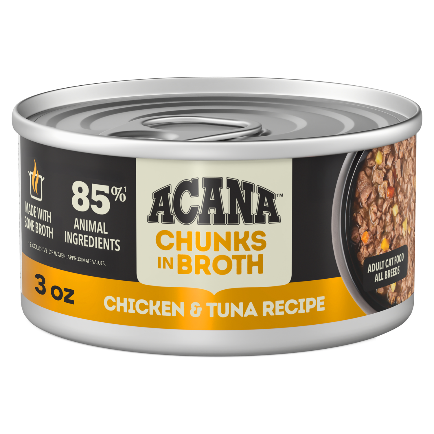 Acana Chunks In Broth Wet Cat Food; Chicken & Tuna Recipe, 3-Oz