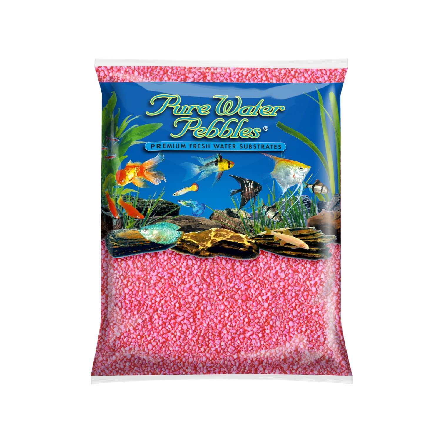 Pure Water Pebbles Aquarium Gravel, Neon Pink, 5-Lb Bag
