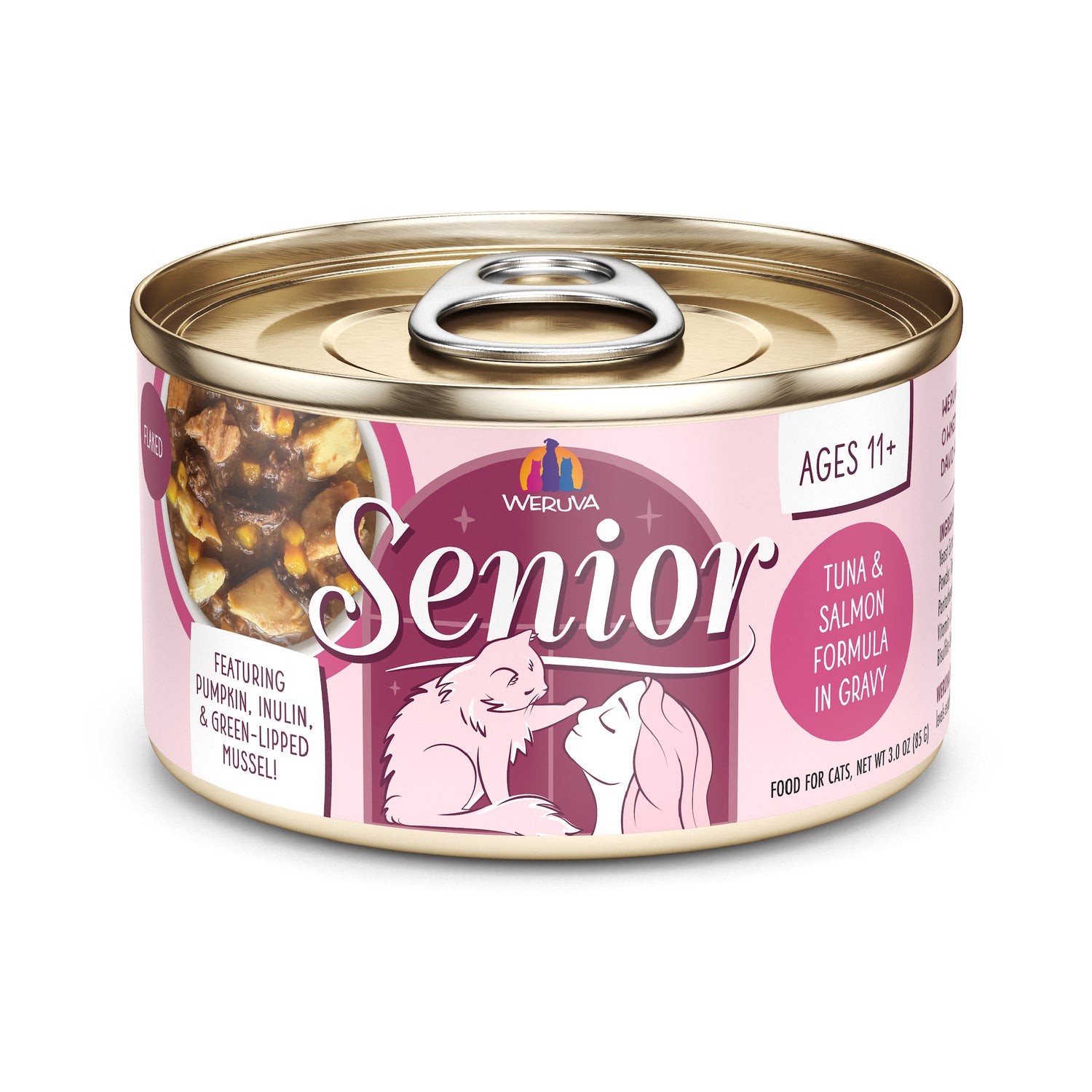 Weruva Cat Senior Tuna & Salmon Formula In Gravy Wet Cat Food, 3-Oz Can Pack Of 12