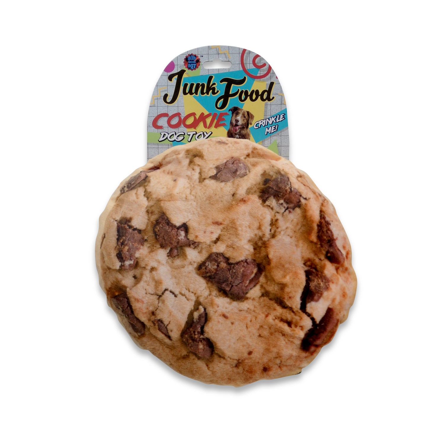 Bow Wow Pet Junk Food Cookie Crinkle Dog Toy, 10